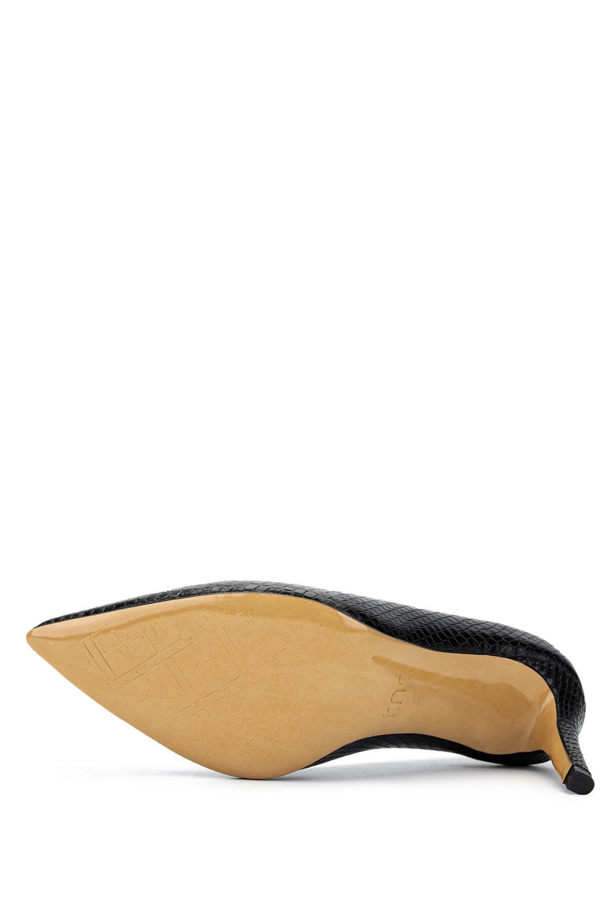 Tamer Tanca Kadın Hakiki Deri Siyah Topuklu Ayakkabı