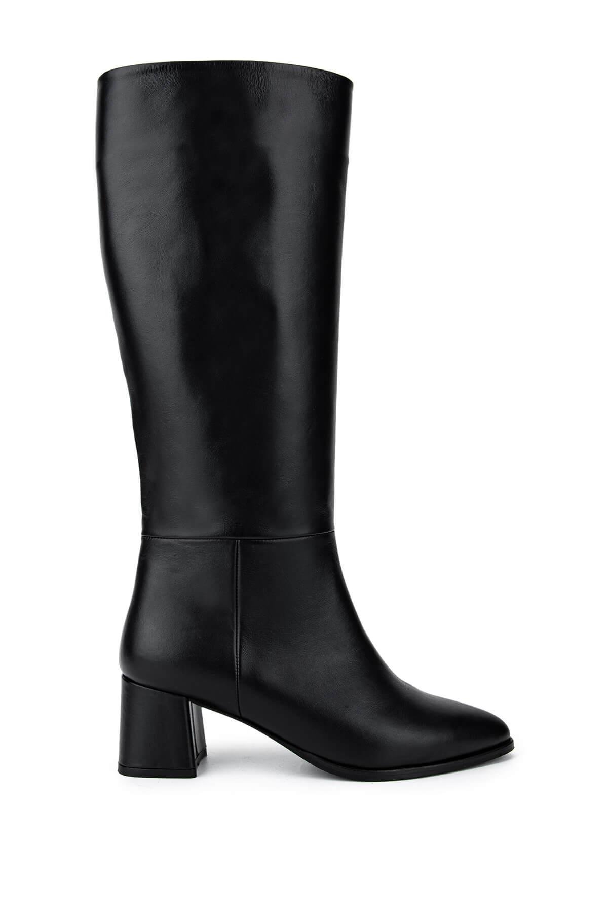 Tamer Tanca Kadın Hakiki Deri Siyah Topuklu Çizme