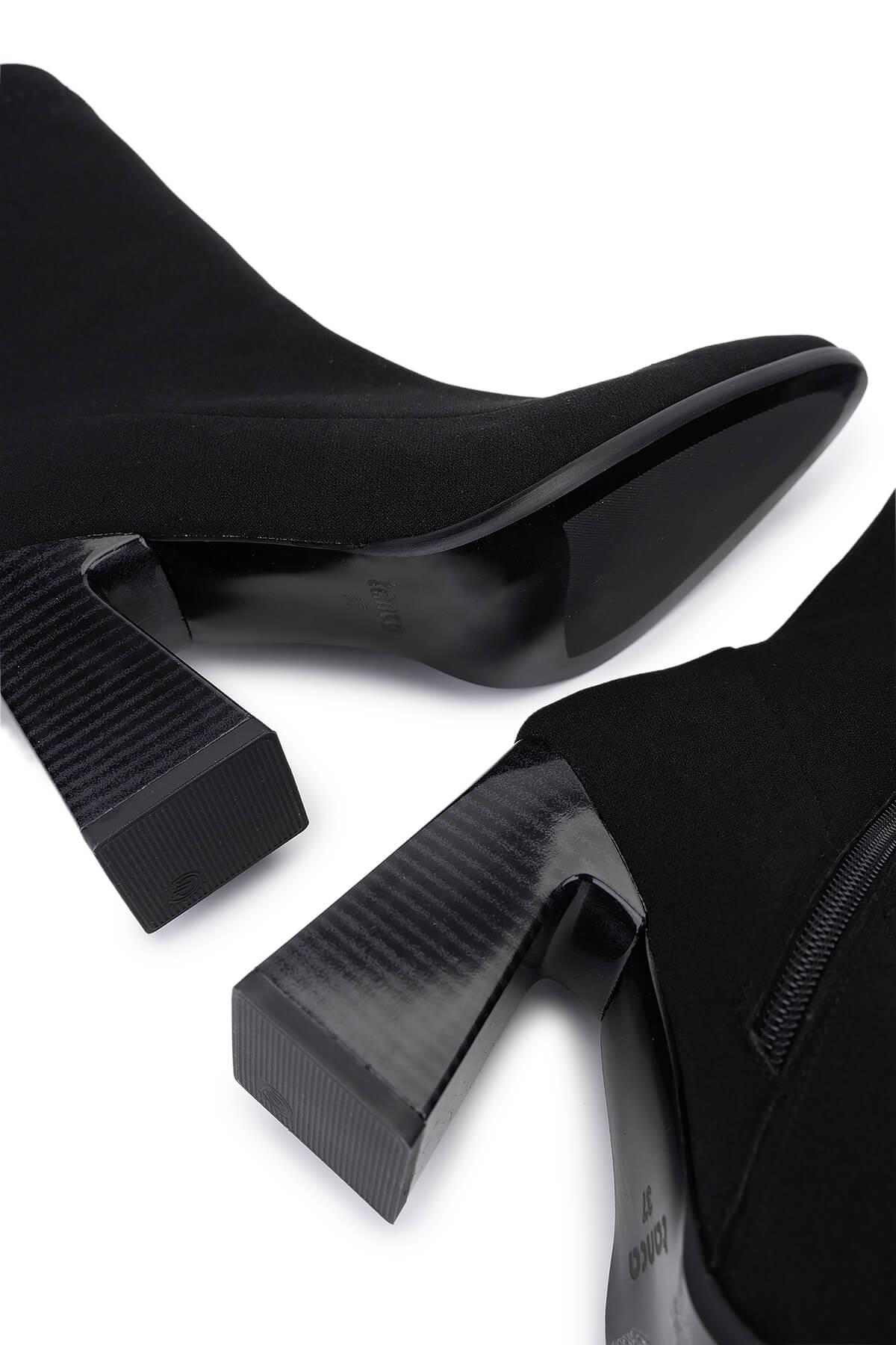 Tamer Tanca Kadın Hakiki Deri Siyah Topuklu Bot