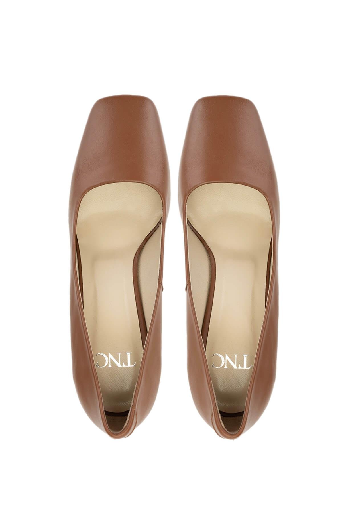 Tamer Tanca Kadın Hakiki Deri Taba Topuklu Ayakkabı