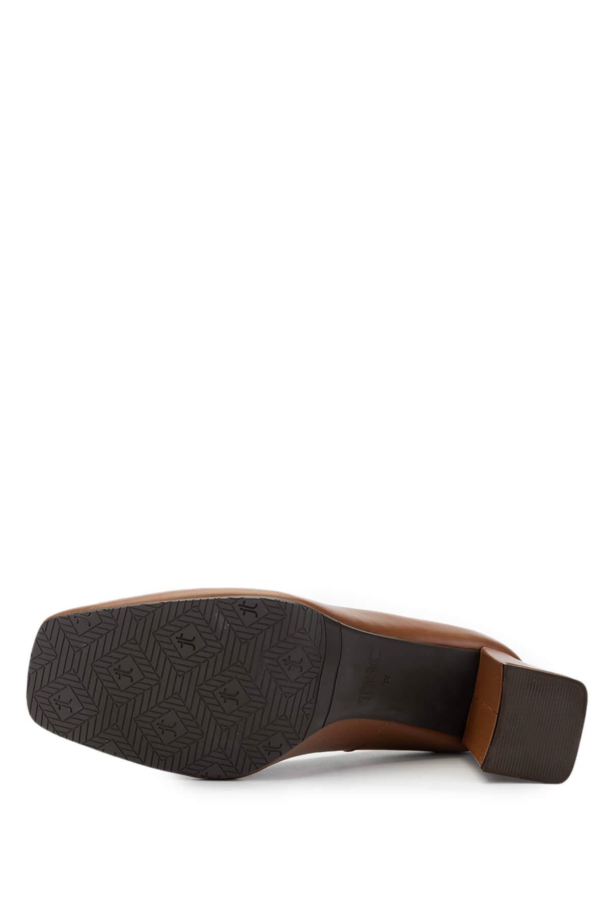 Tamer Tanca Kadın Hakiki Deri Taba Topuklu Ayakkabı