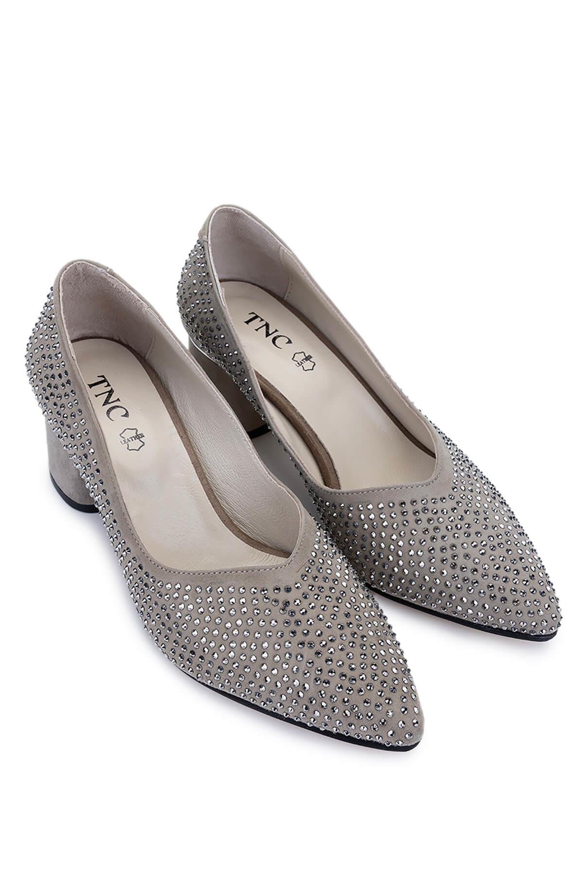 Tamer Tanca Kadın Hakiki Deri Taş Süet Topuklu Ayakkabı