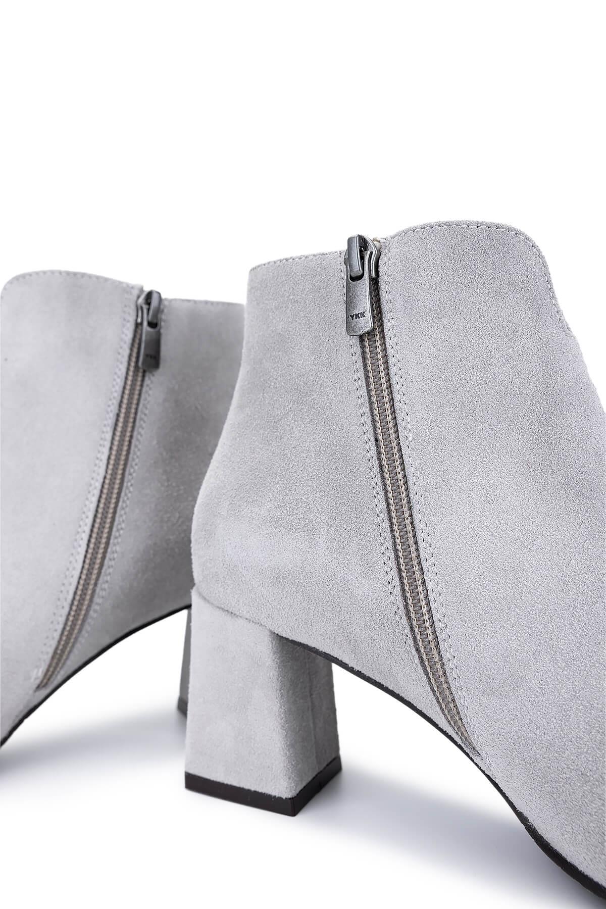 Tamer Tanca Kadın Hakiki Deri Taş Süet Topuklu Bot