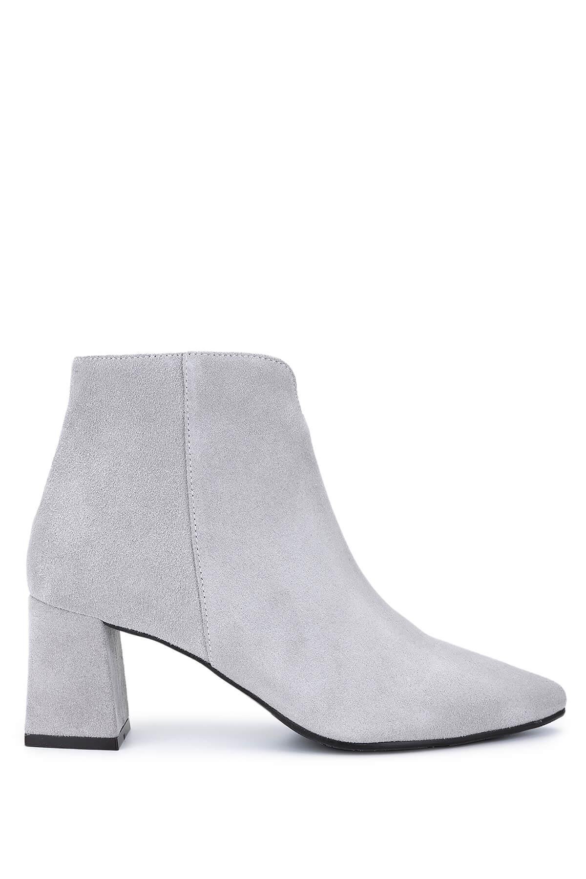 Tamer Tanca Kadın Hakiki Deri Taş Süet Topuklu Bot