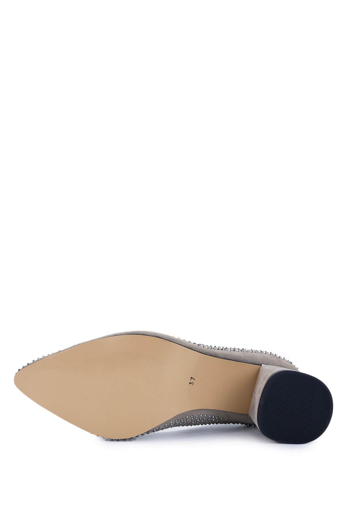 Tamer Tanca Kadın Hakiki Deri Taş Süet Topuklu Ayakkabı