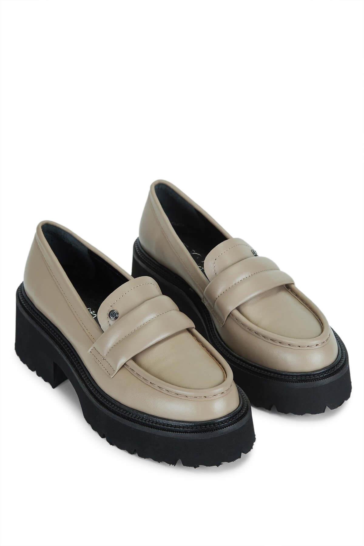 Tamer Tanca Kadın Hakiki Deri Vizon Loafer Ayakkabı