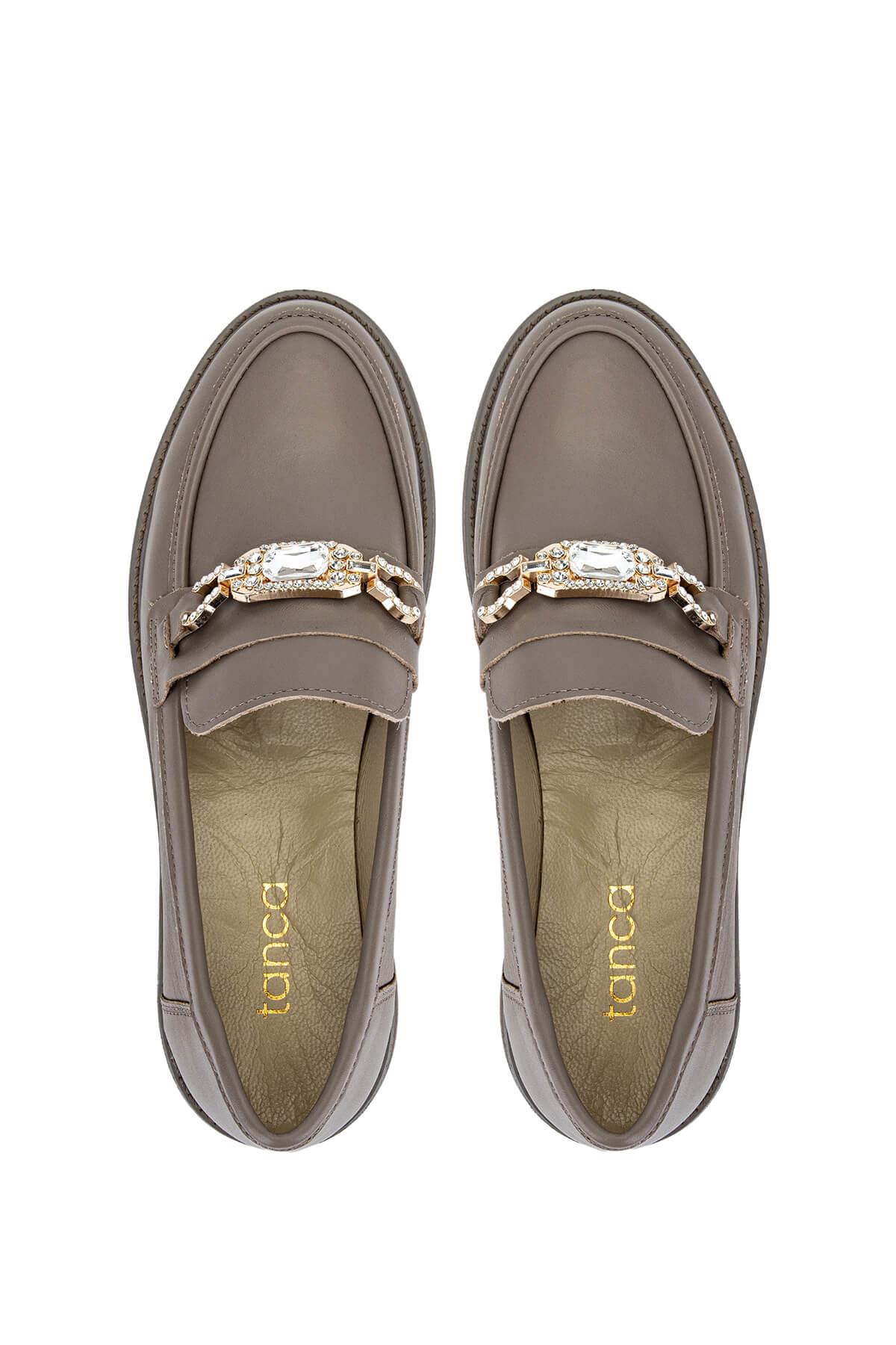 Tamer Tanca Kadın Hakiki Deri Vizon Loafer Ayakkabı