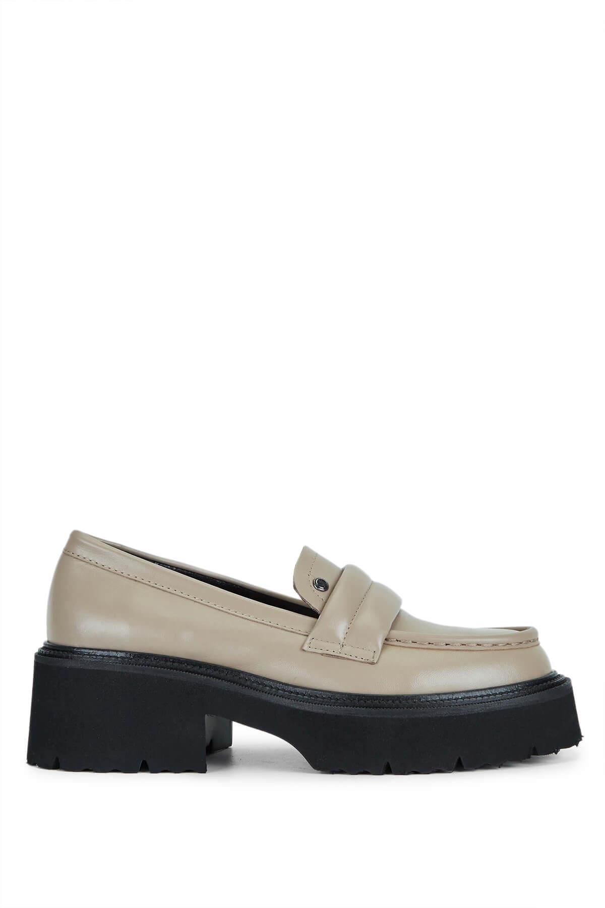 Tamer Tanca Kadın Hakiki Deri Vizon Loafer Ayakkabı