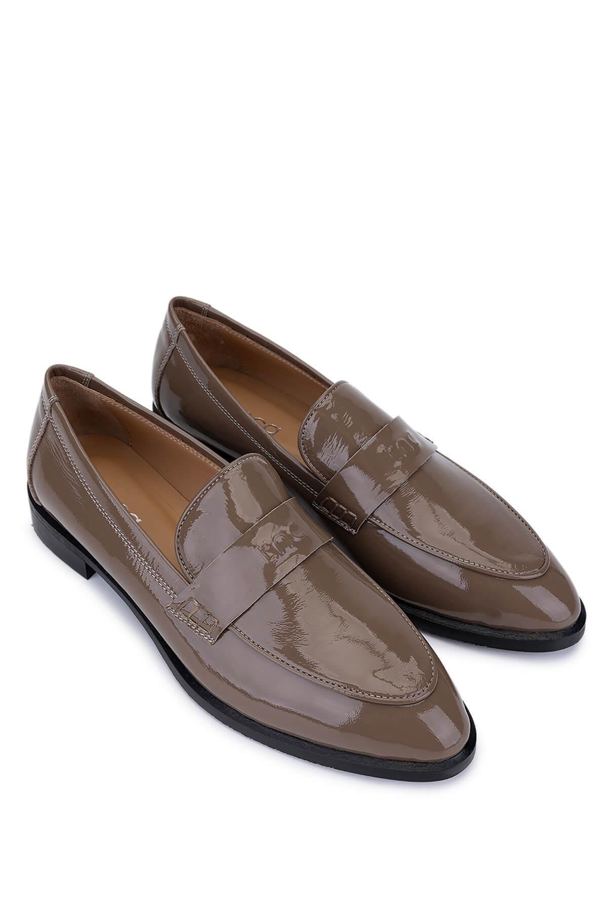 Tamer Tanca Kadın Hakiki Deri Vizon Rugan Loafer Ayakkabı