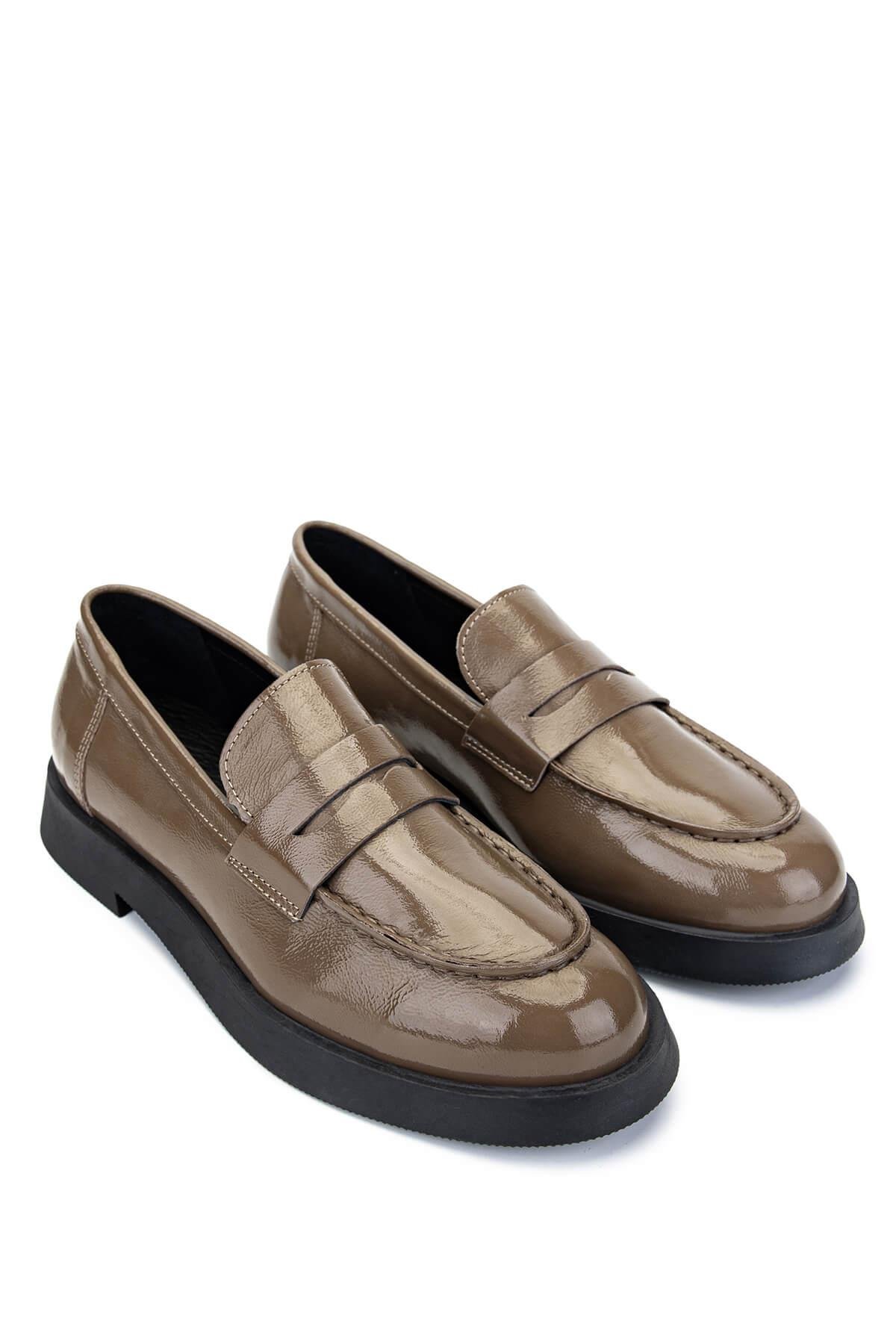 Tamer Tanca Kadın Hakiki Deri Vizon Rugan Loafer Ayakkabı