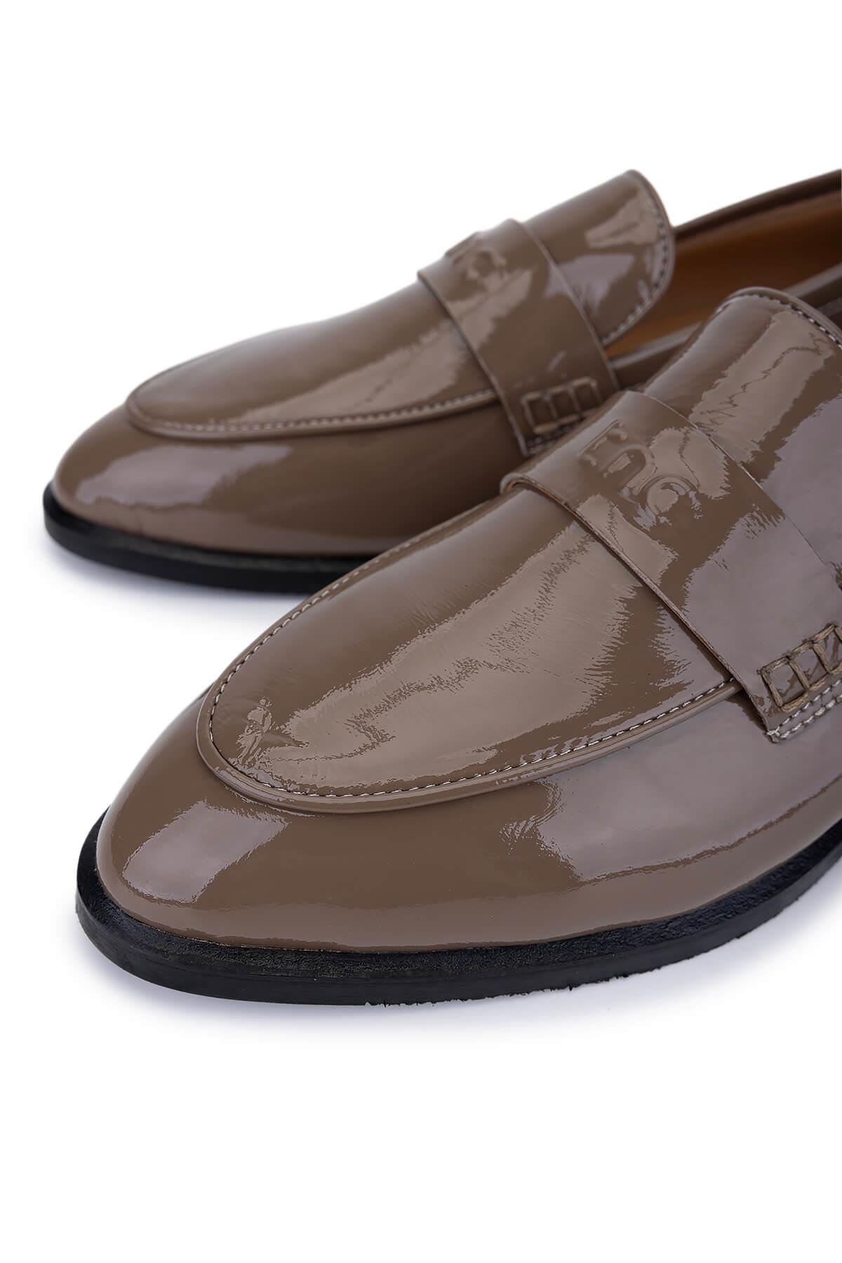 Tamer Tanca Kadın Hakiki Deri Vizon Rugan Loafer Ayakkabı