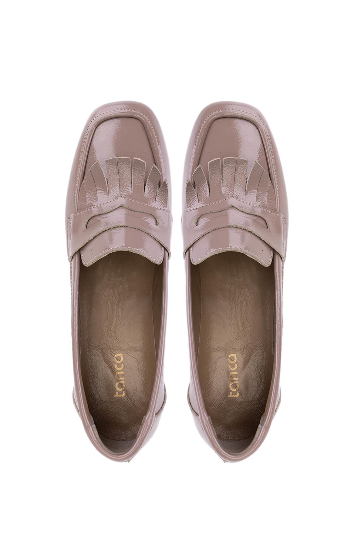 Tamer Tanca Kadın Hakiki Deri Vizon Rugan Loafer Ayakkabı