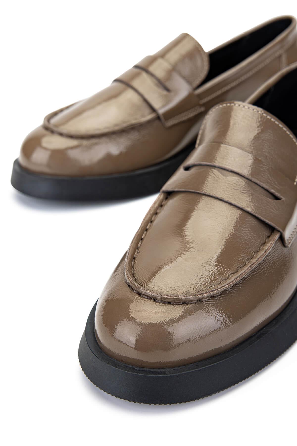 Tamer Tanca Kadın Hakiki Deri Vizon Rugan Loafer Ayakkabı