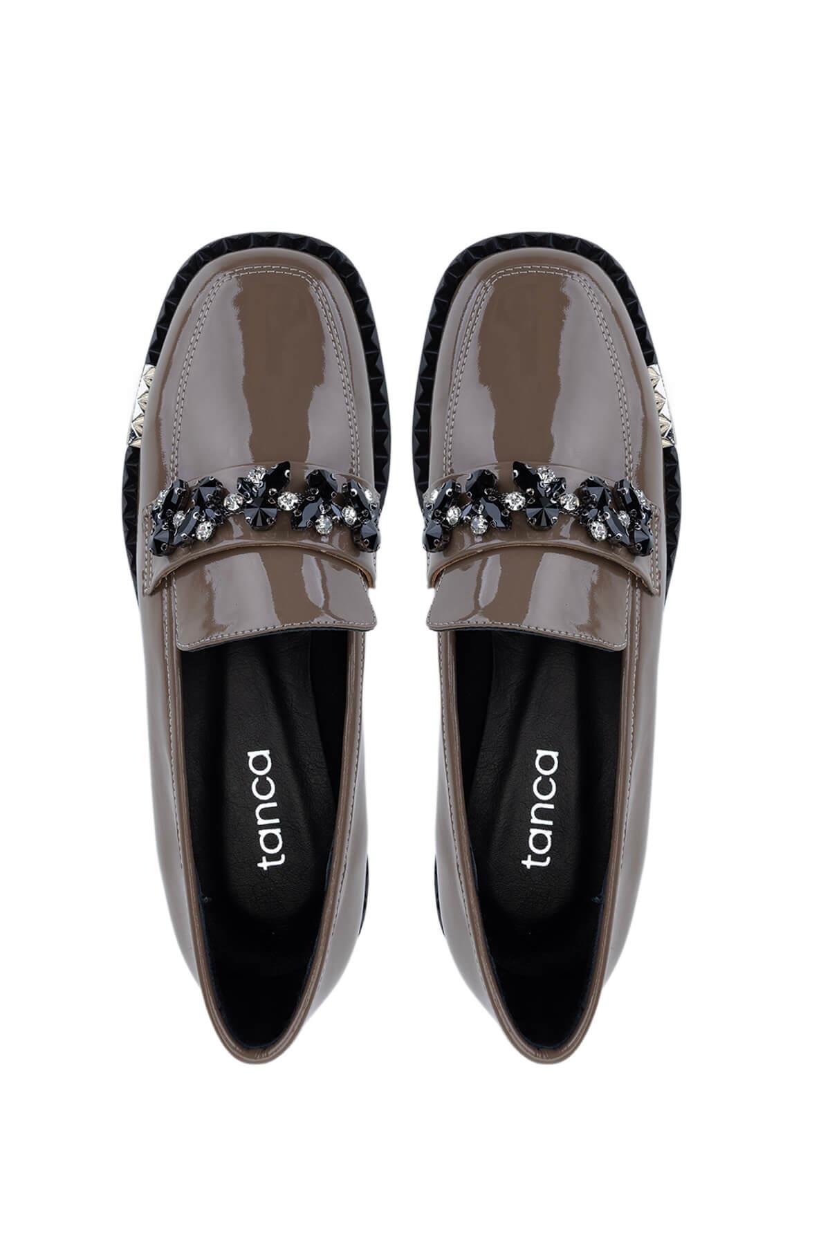 Tamer Tanca Kadın Hakiki Deri Vizon Rugan Loafer Ayakkabı
