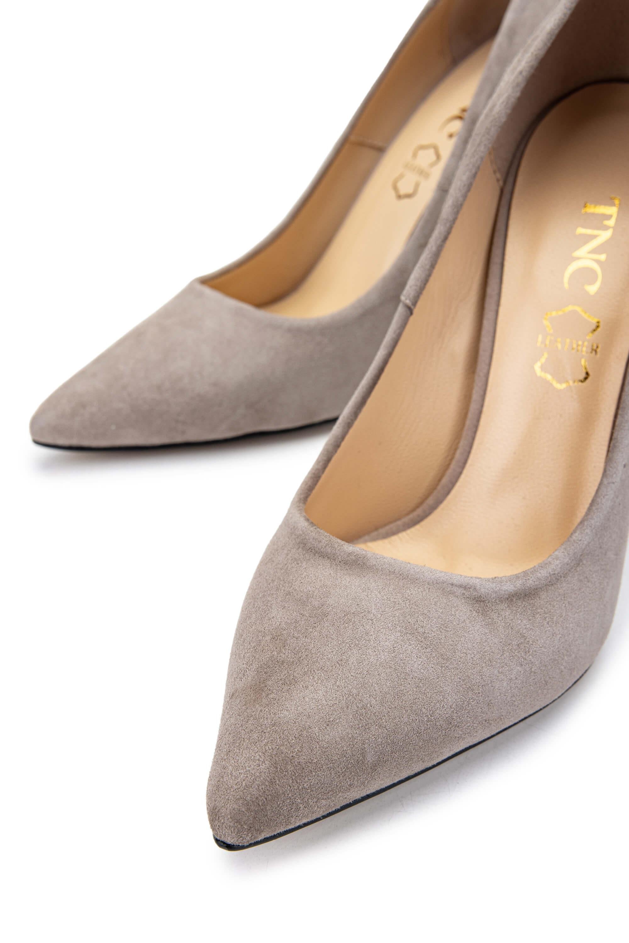 Tamer Tanca Kadın Hakiki Deri Vizon Süet Topuklu Ayakkabı