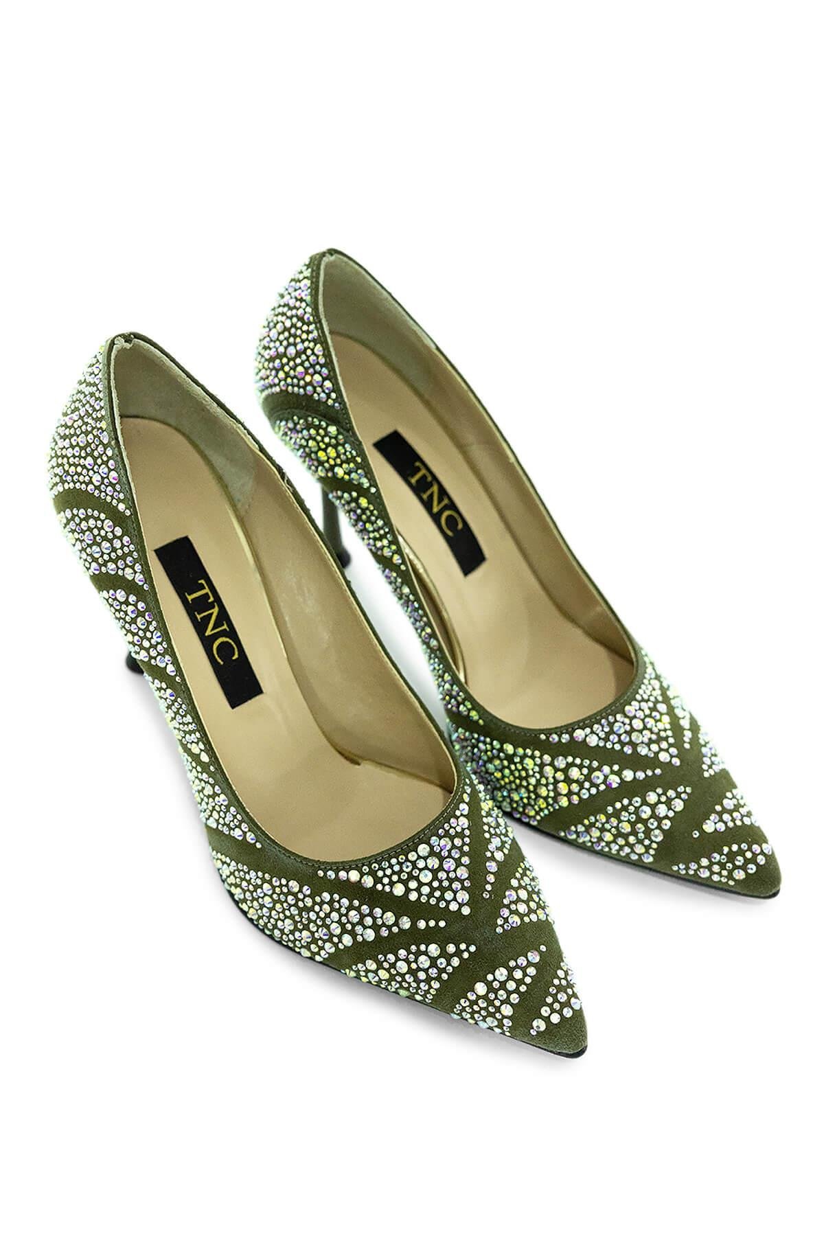 Tamer Tanca Kadın Hakiki Deri Yeşil Abiye Ayakkabı