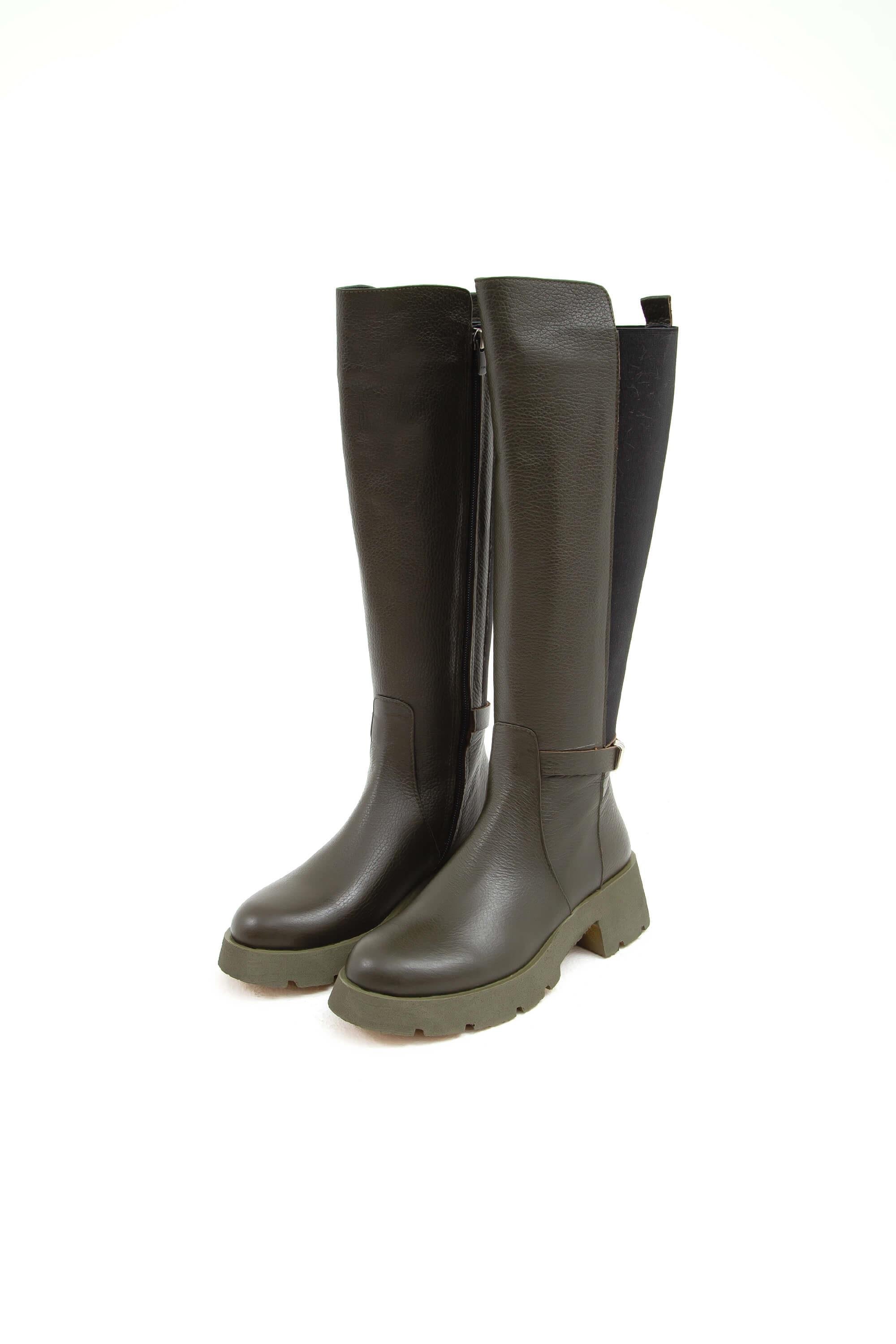 Tamer Tanca Kadın Hakiki Deri Yeşil Casual Çizme