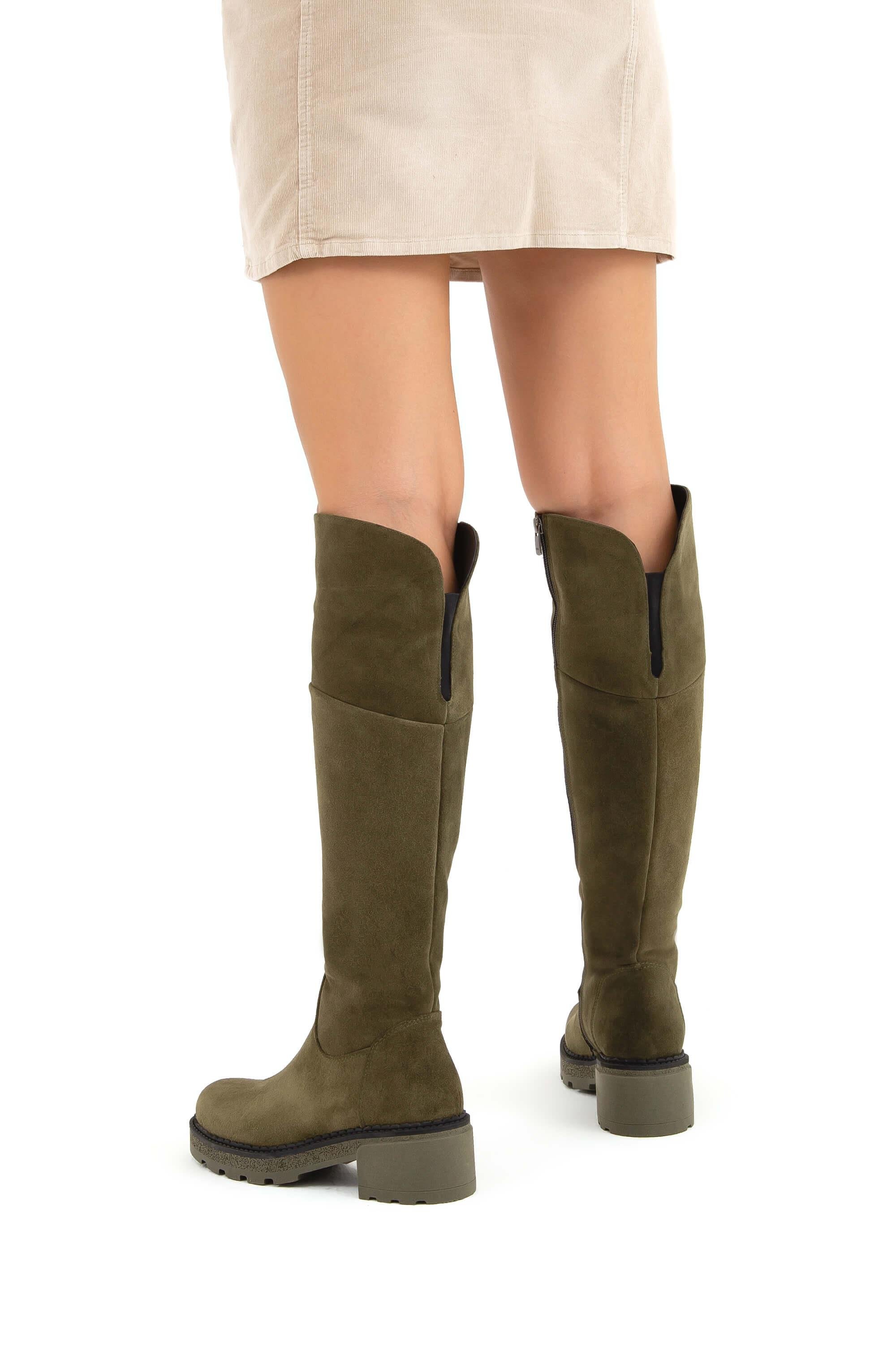 Tamer Tanca Kadın Hakiki Deri Yeşil Casual Çizme