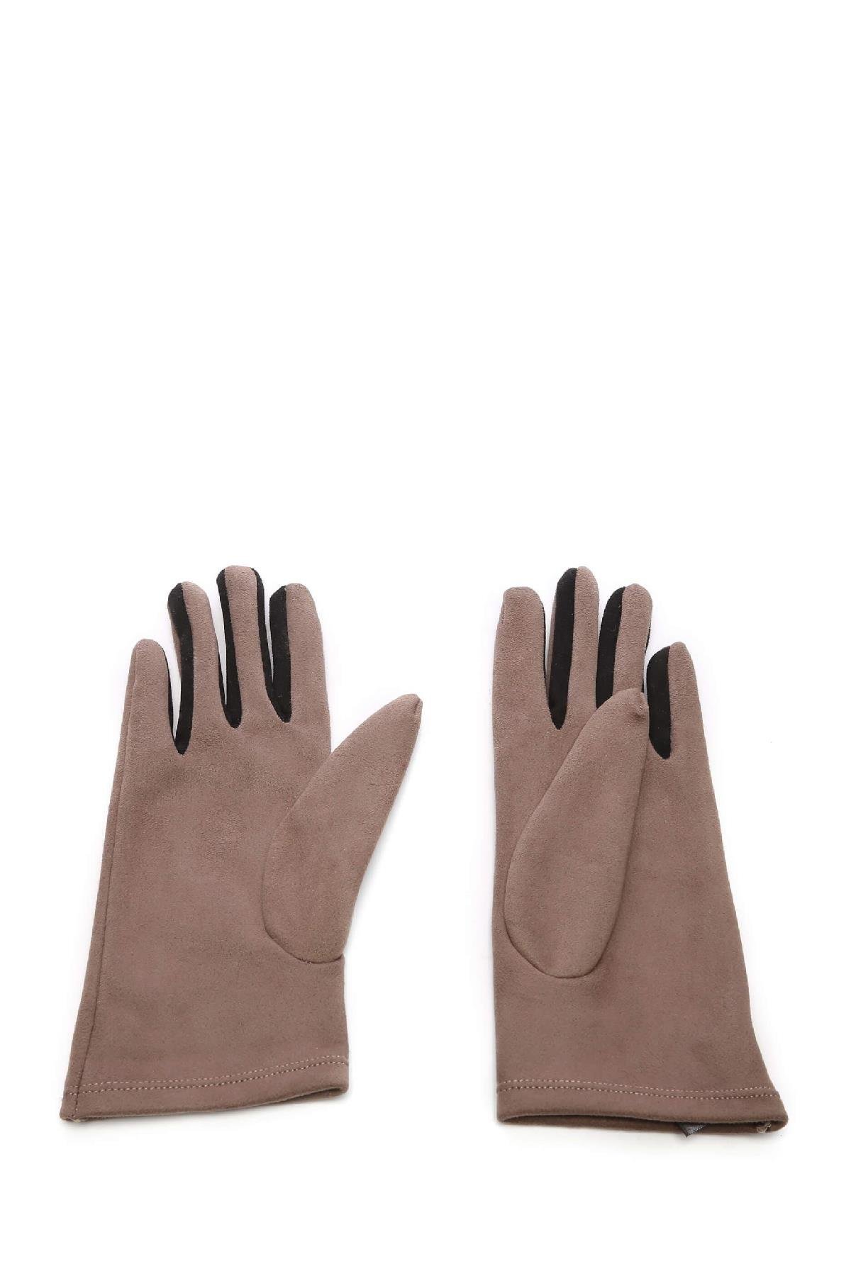 Tamer Tanca Kadın Kumaş Bej Eldiven ELDIVEN