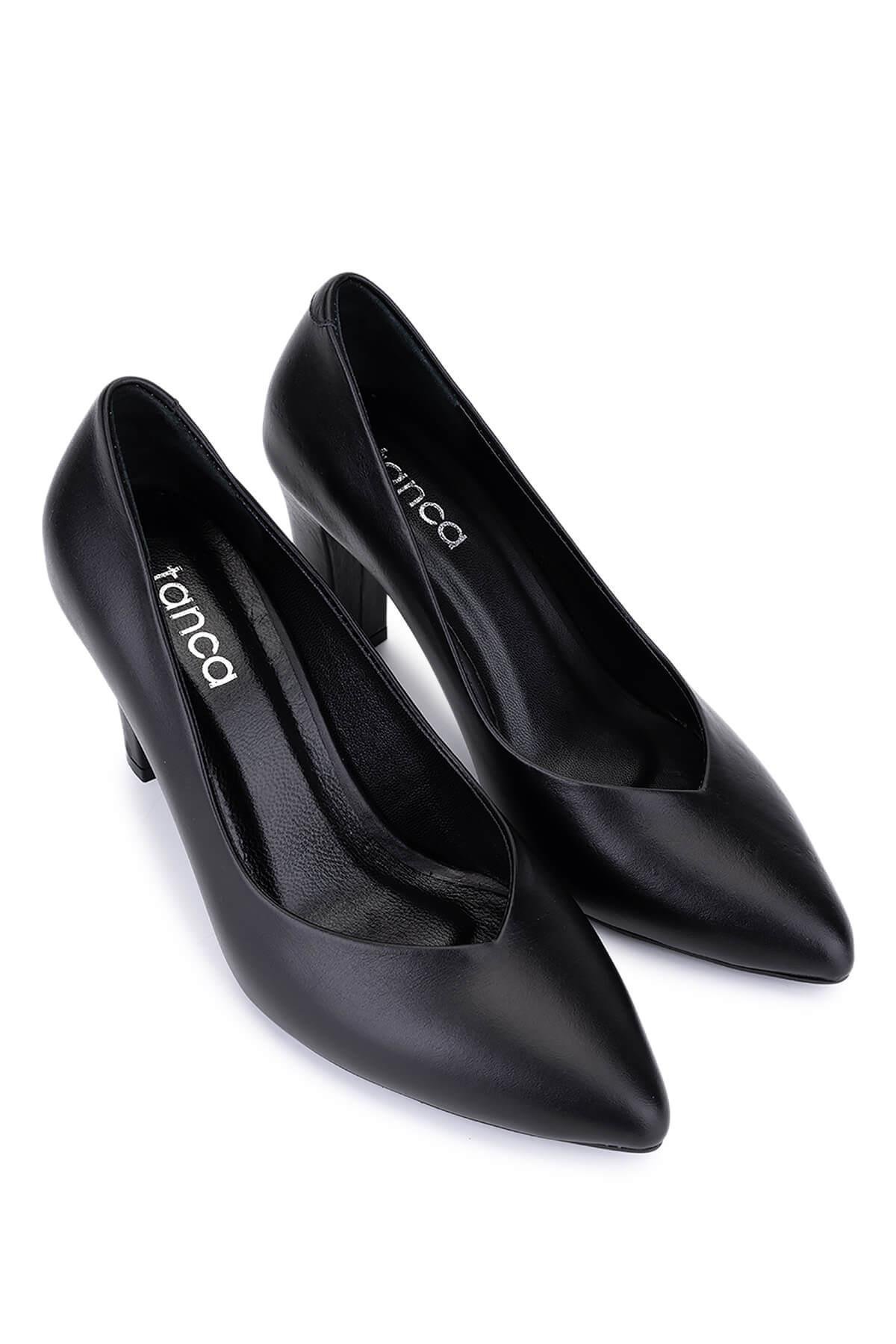 Tamer Tanca Kadın Siyah Analin Topuklu Ayakkabı