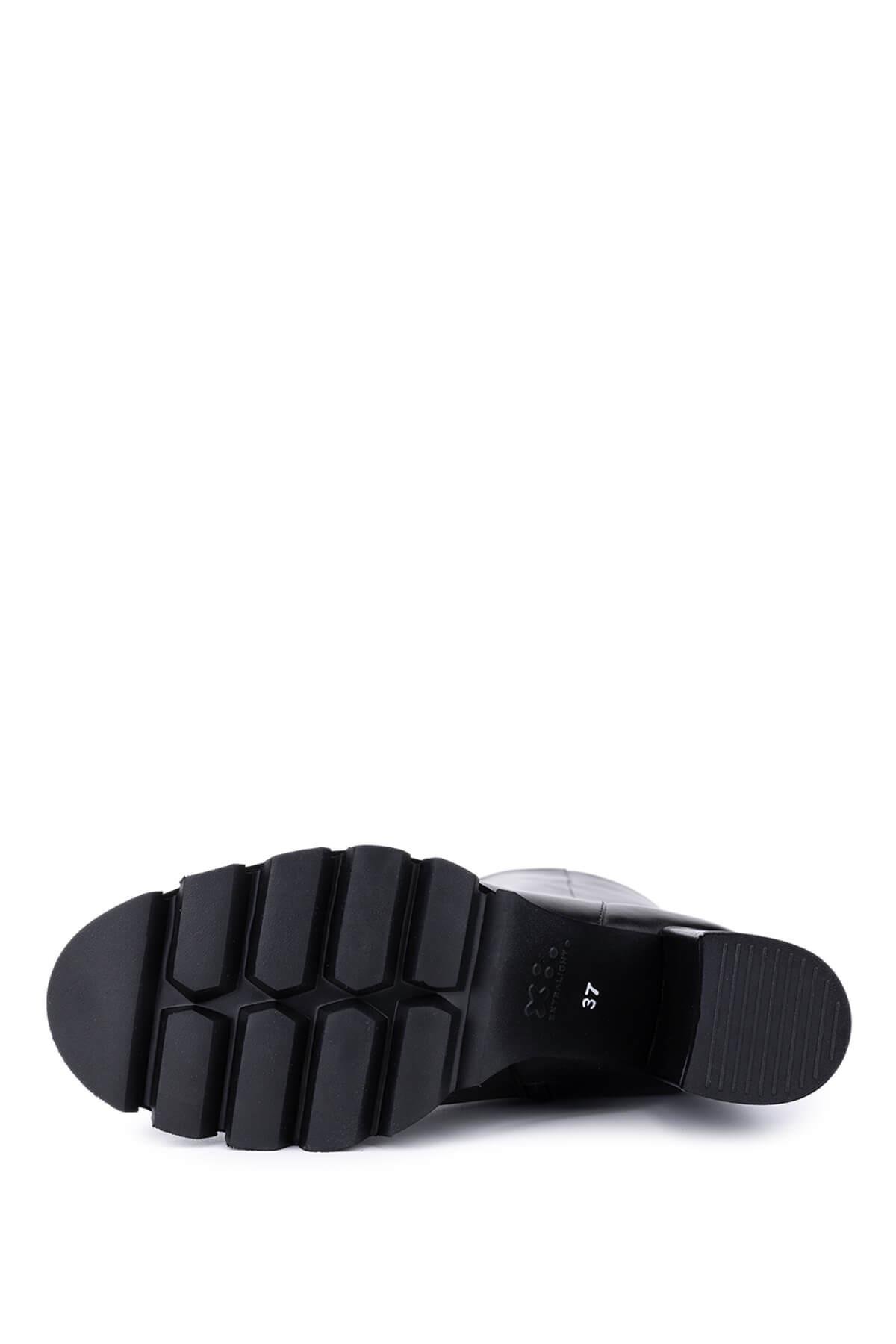 Tamer Tanca Kadın Siyah Deri Topuklu Çizme