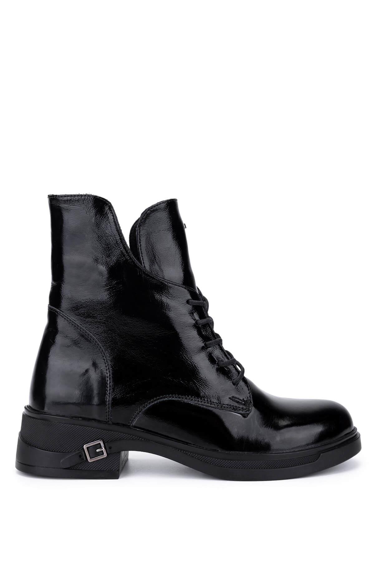 Tamer Tanca Kadın Siyah Rugan Casual Bot