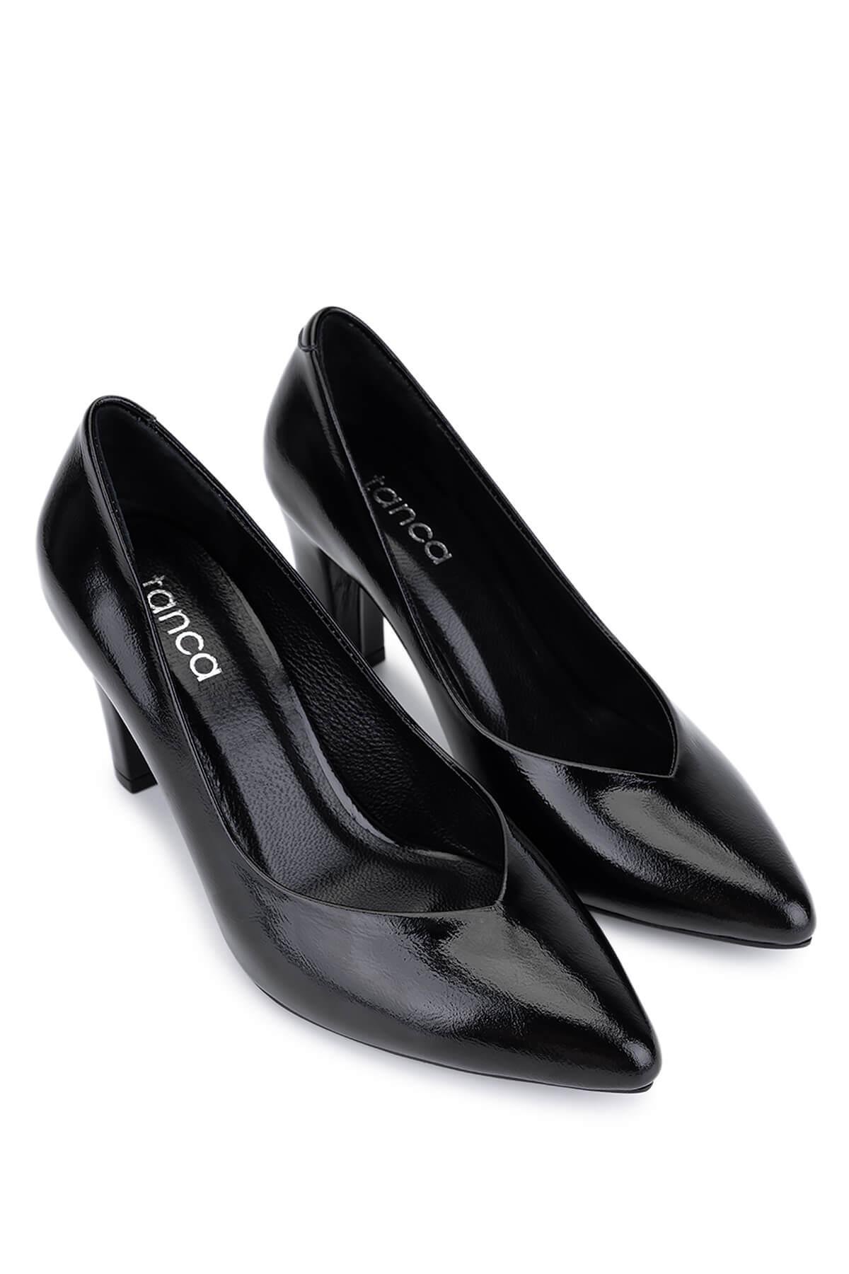 Tamer Tanca Kadın Siyah Rugan Topuklu Ayakkabı