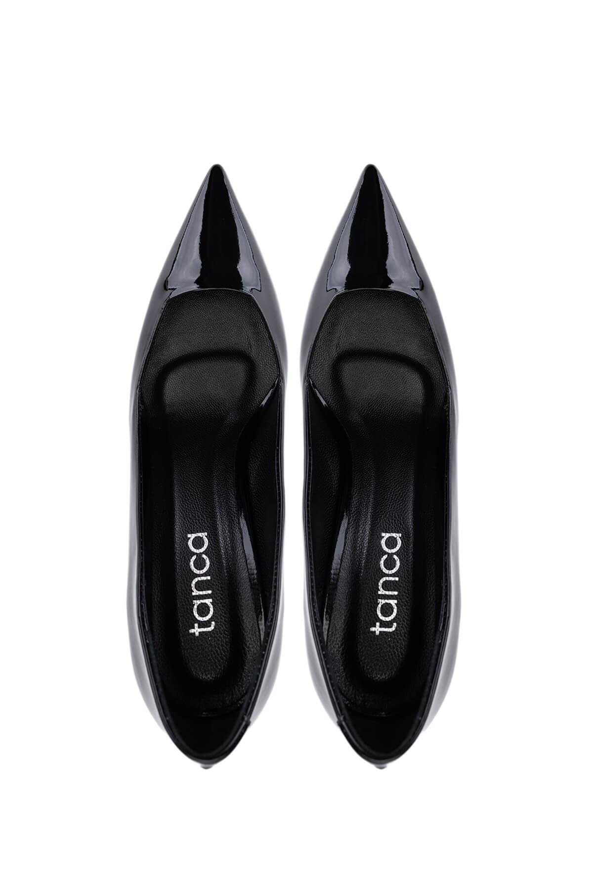 Tamer Tanca Kadın Siyah Rugan Topuklu Ayakkabı