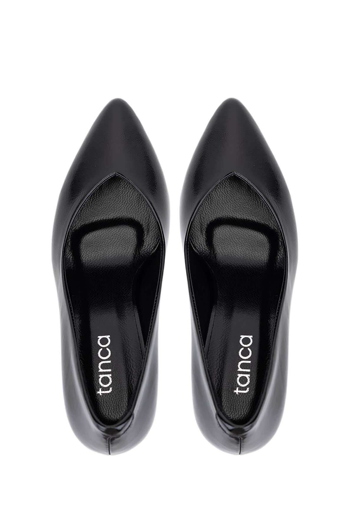 Tamer Tanca Kadın Siyah Rugan Topuklu Ayakkabı