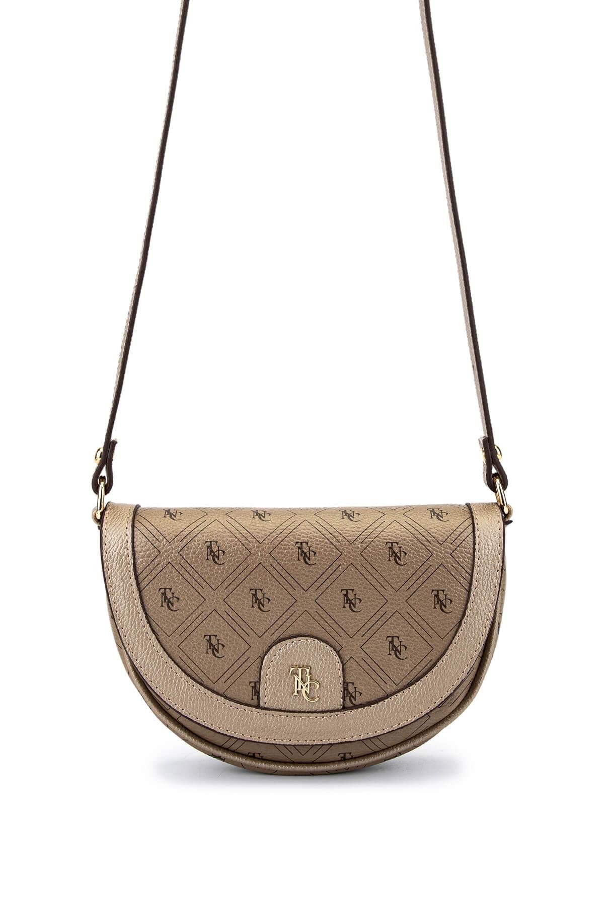 Tamer Tanca Kadın Suni Deri Altın Desen Postacı Çanta