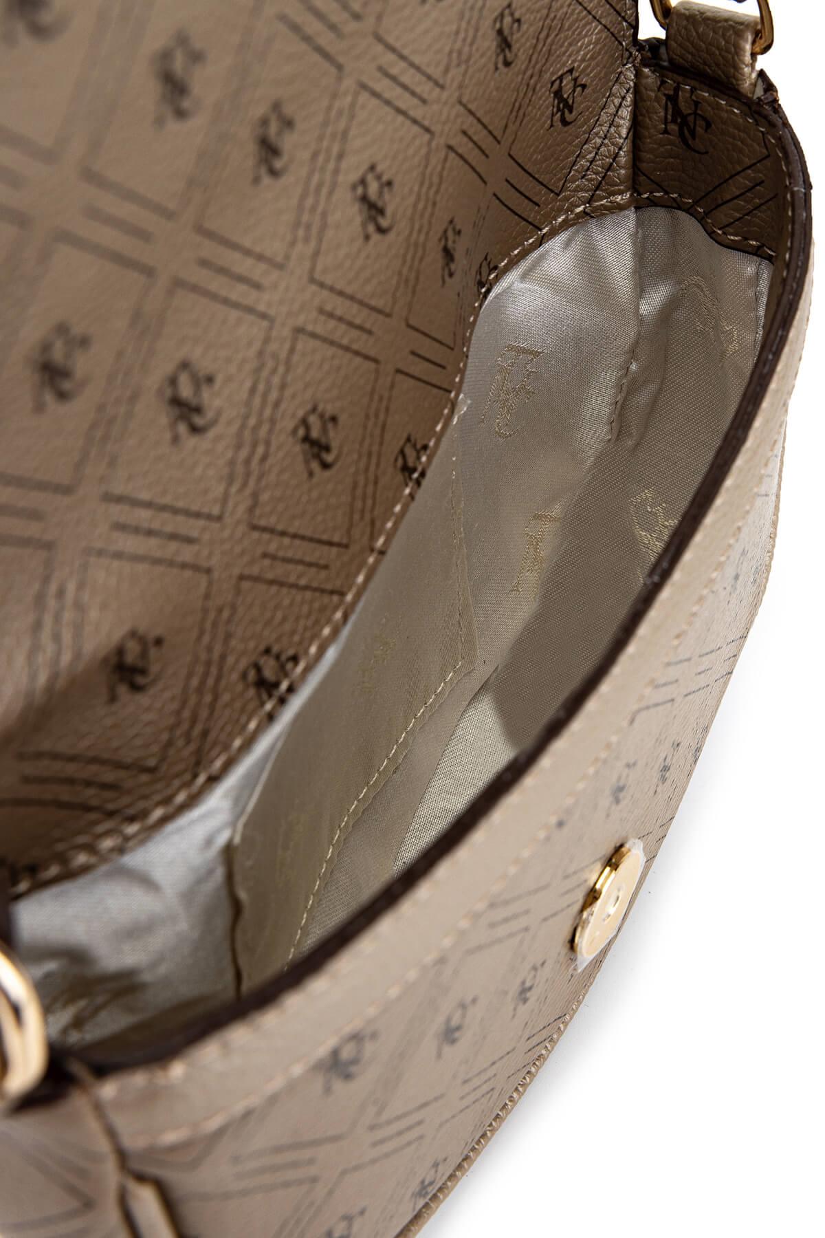 Tamer Tanca Kadın Suni Deri Altın Desen Postacı Çanta