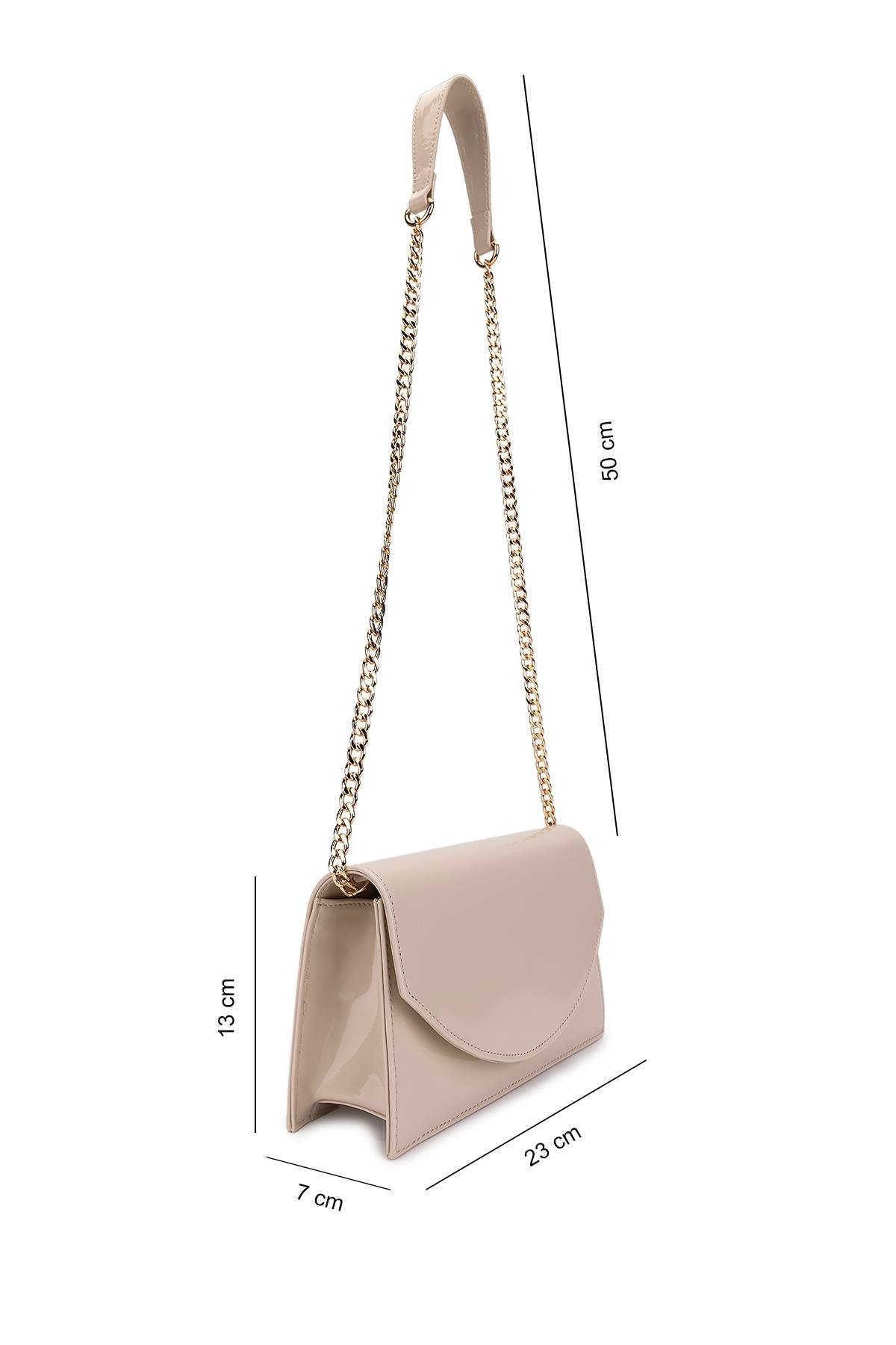 Tamer Tanca Kadın Suni Deri Bej Rugan Kol Çantası