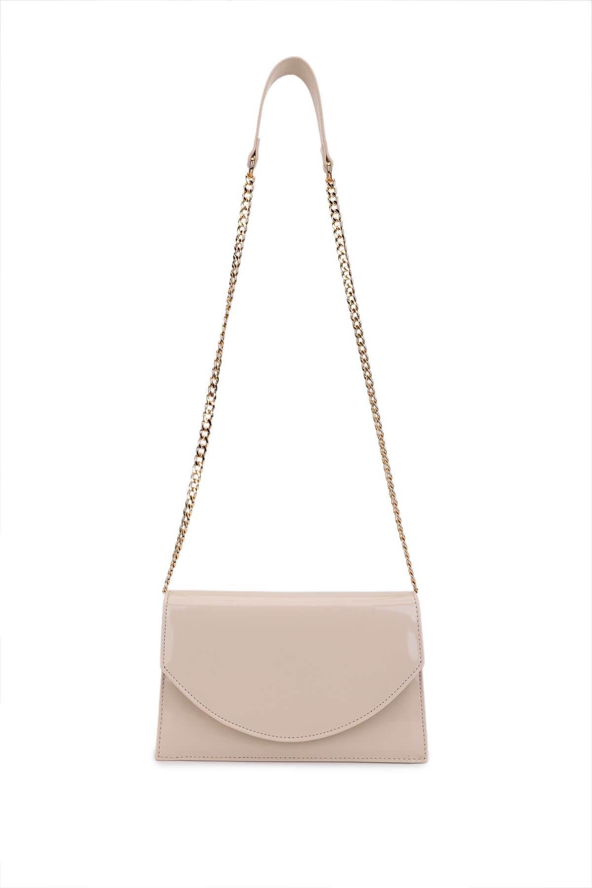 Tamer Tanca Kadın Suni Deri Bej Rugan Kol Çantası