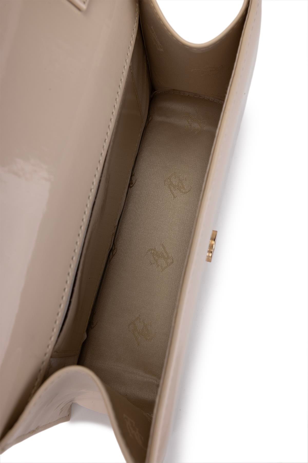 Tamer Tanca Kadın Suni Deri Bej Rugan Kol Çantası