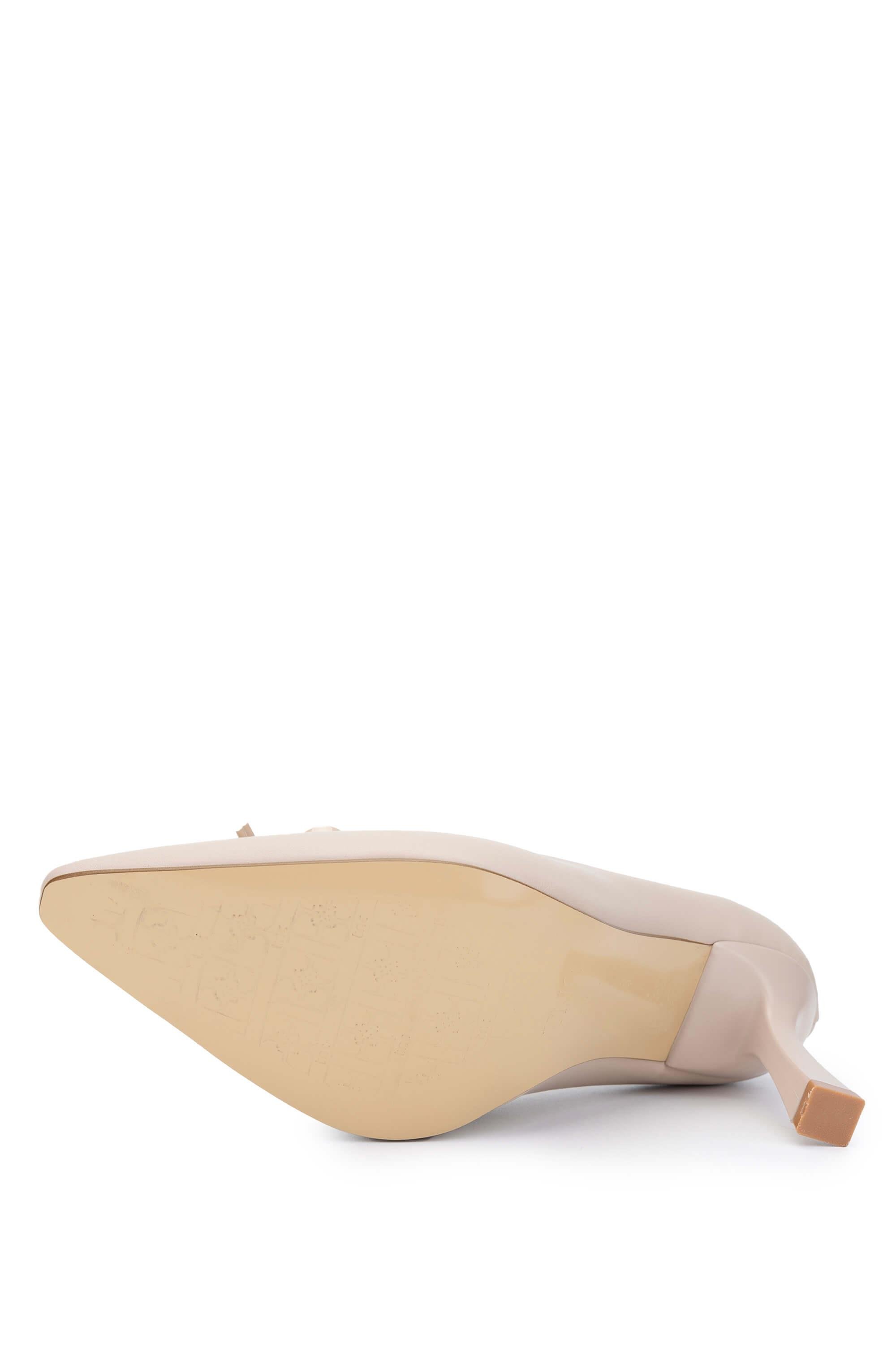 Tamer Tanca Kadın Suni Deri Bej Topuklu Ayakkabı