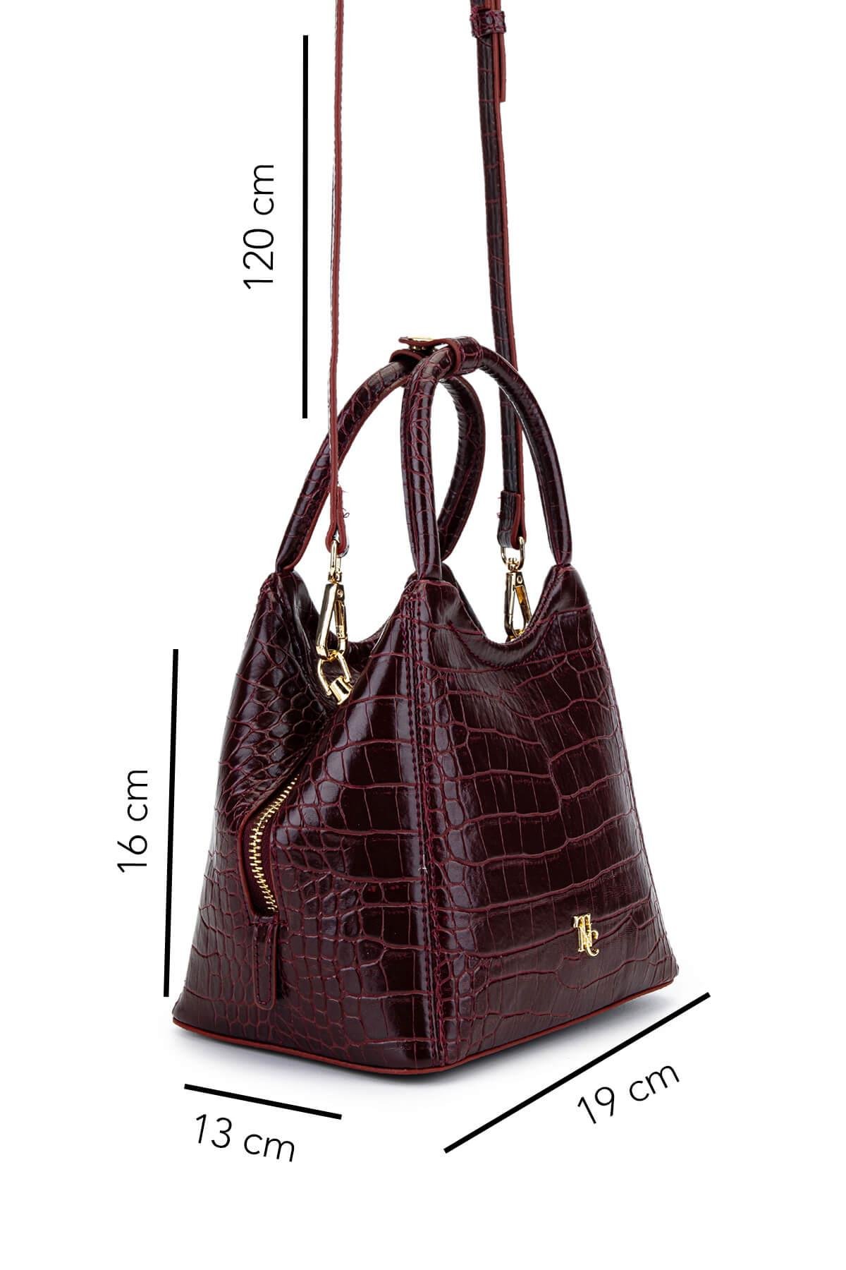 Tamer Tanca Kadın Suni Deri Bordo Kol Çantası