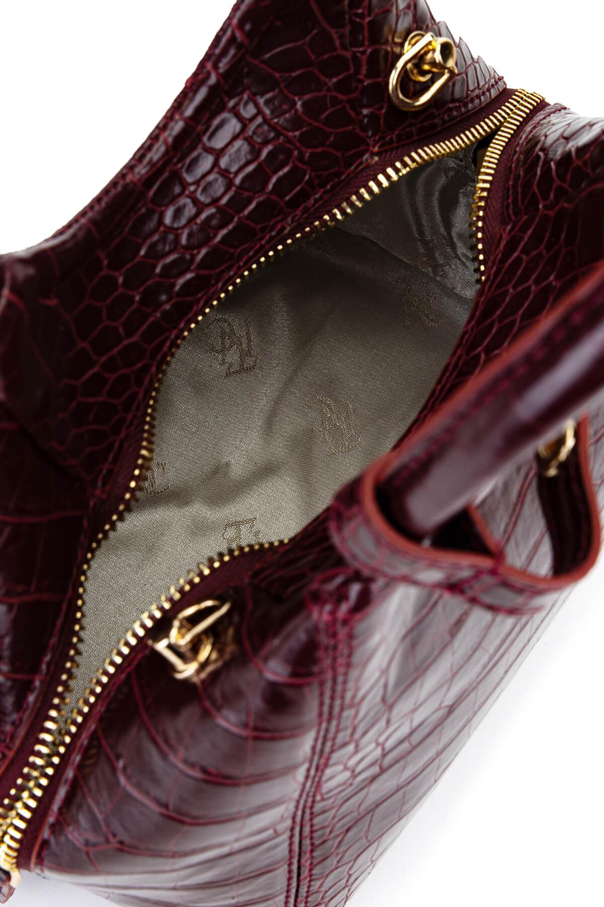 Tamer Tanca Kadın Suni Deri Bordo Kol Çantası