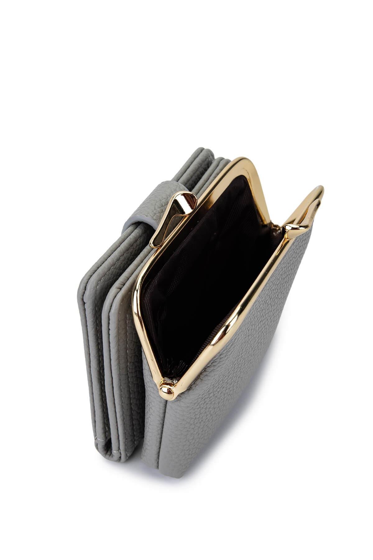 Tamer Tanca Kadın Suni Deri Gri Cüzdan