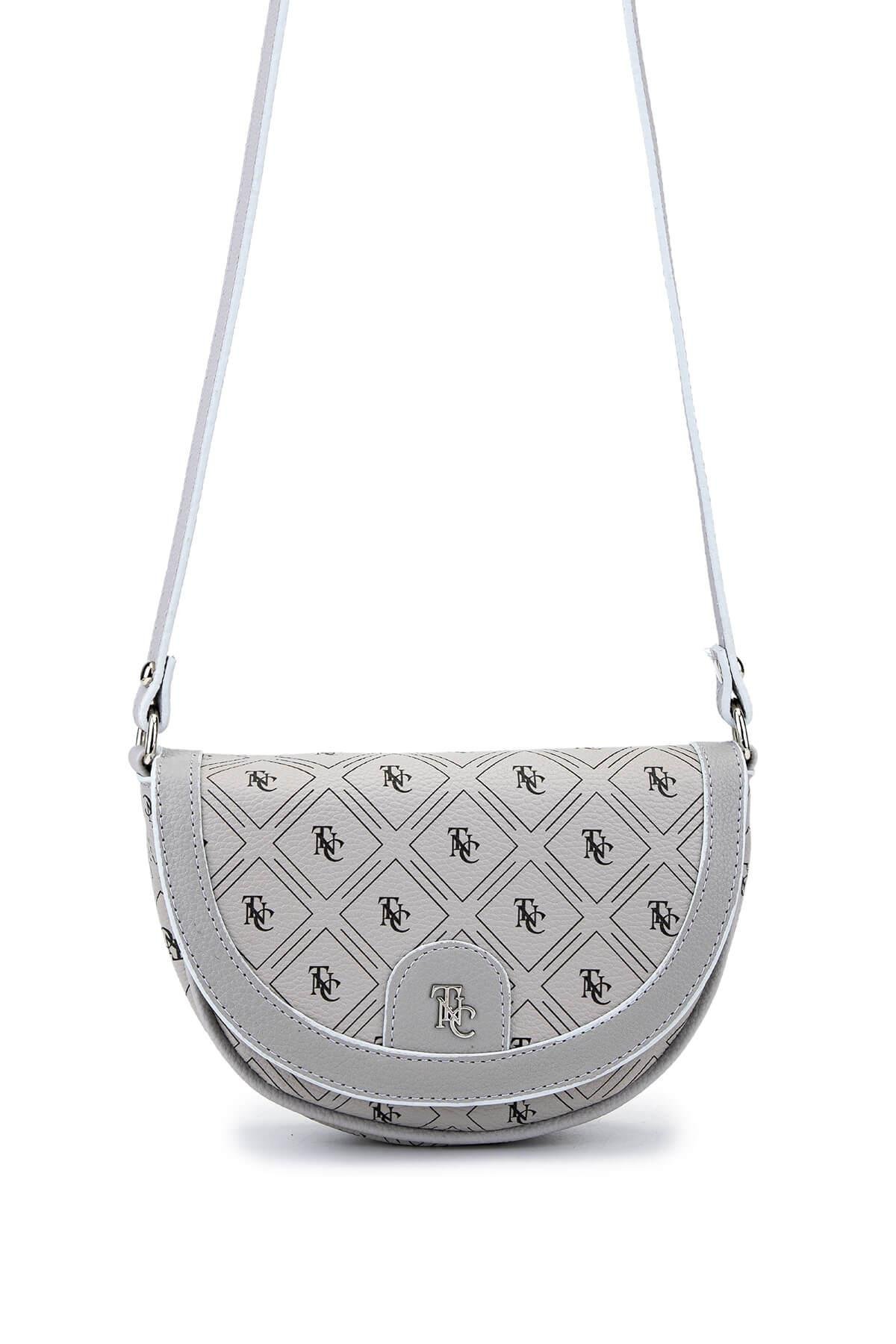 Tamer Tanca Kadın Suni Deri Gri Postacı Çanta