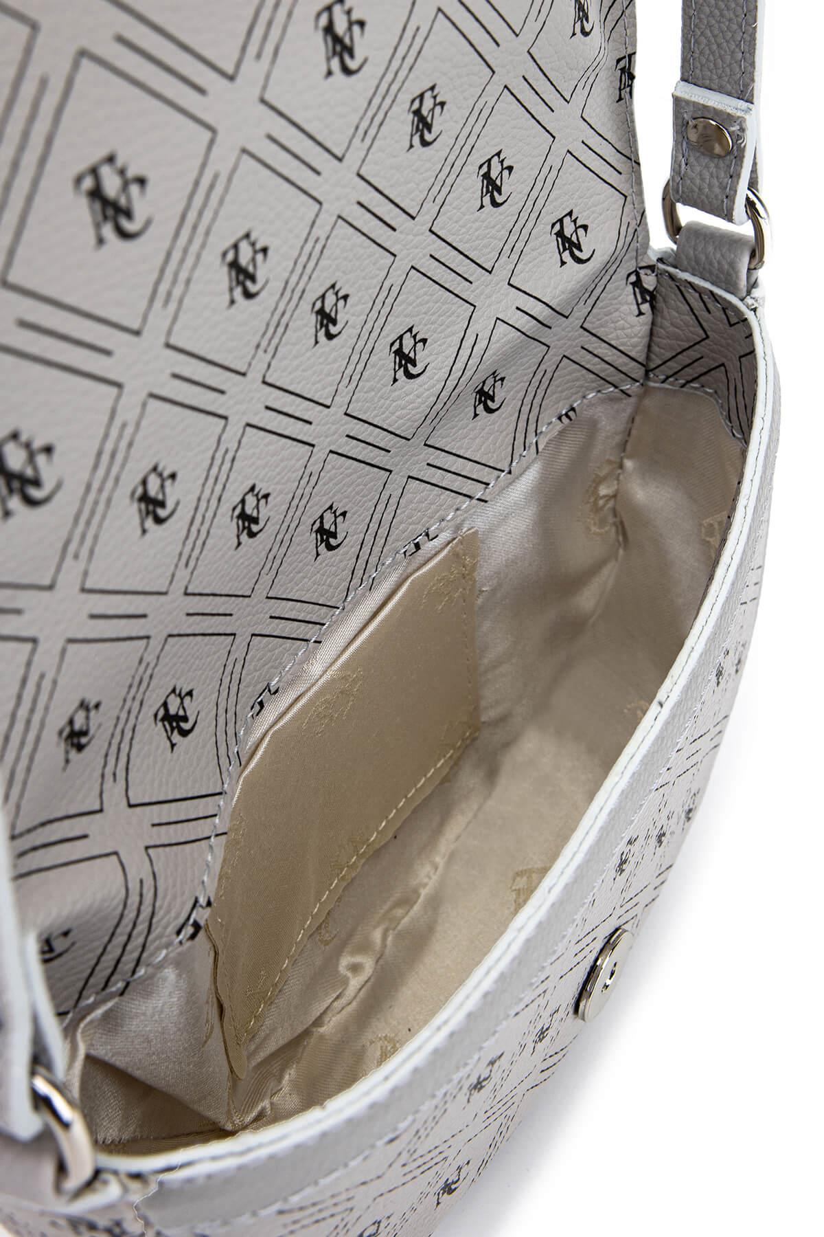 Tamer Tanca Kadın Suni Deri Gri Postacı Çanta