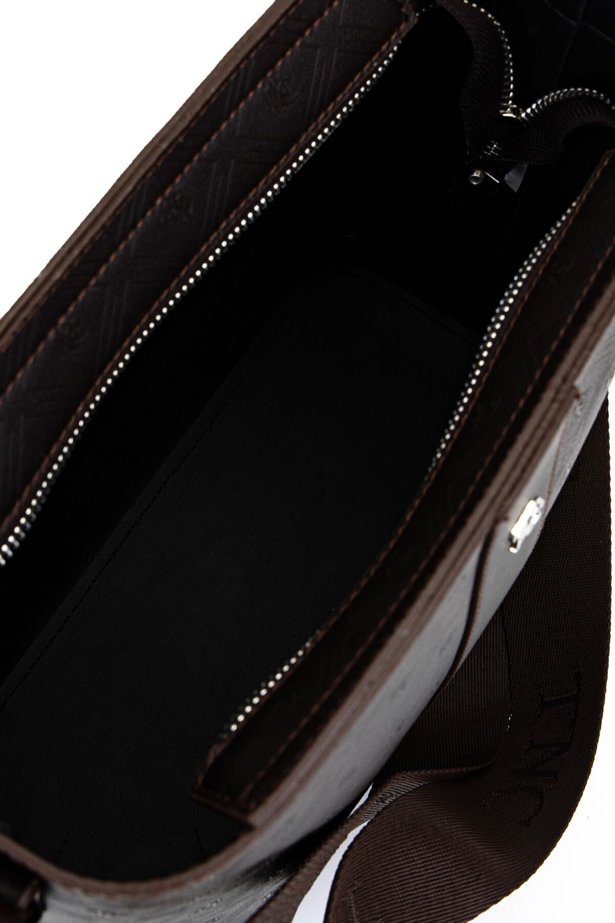 Tamer Tanca Kadın Suni Deri Kahverengi Postacı Çanta