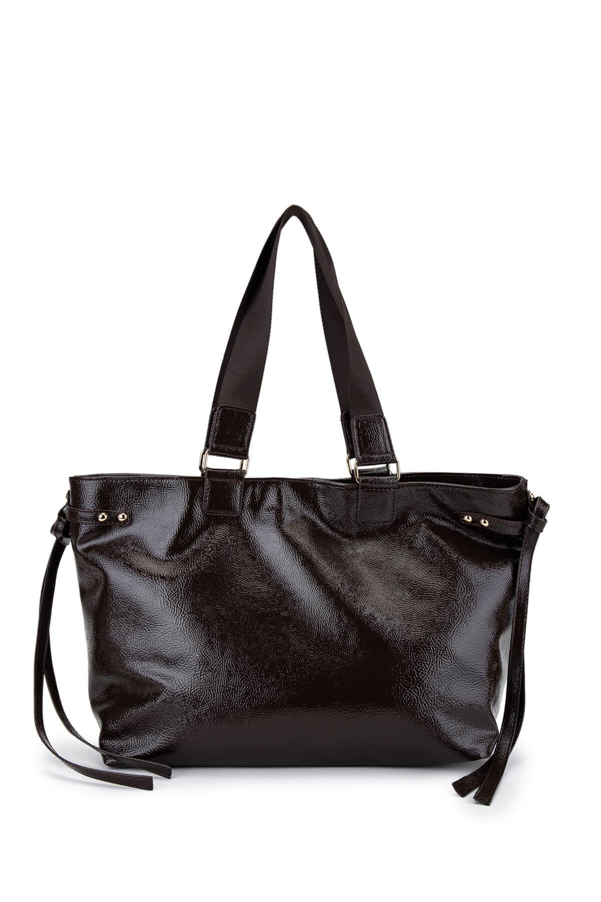 Tamer Tanca Kadın Suni Deri Kahverengi Kol Çantası