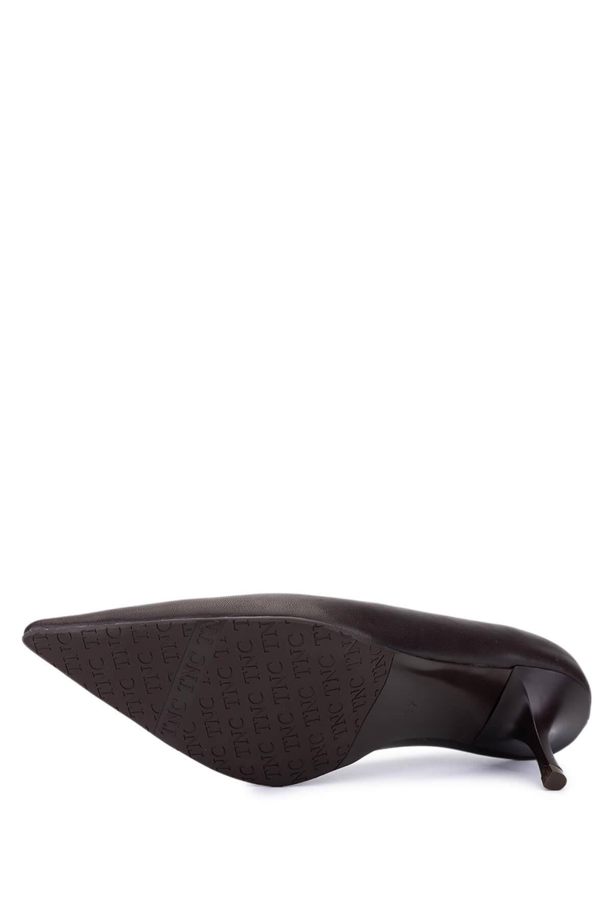 Tamer Tanca Kadın Suni Deri Kahverengi Topuklu Ayakkabı