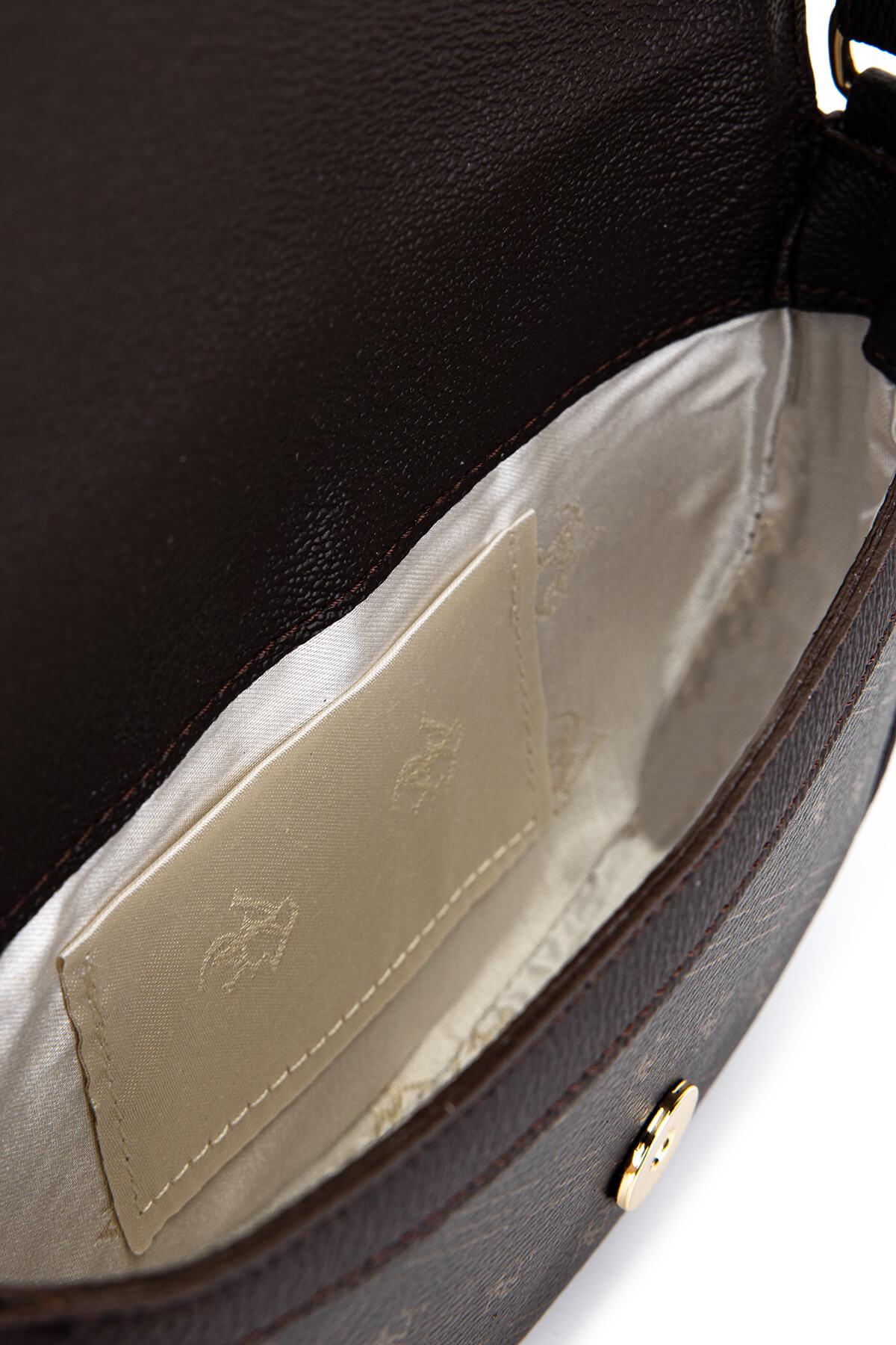 Tamer Tanca Kadın Suni Deri Kahverengi Desen Postacı Çanta