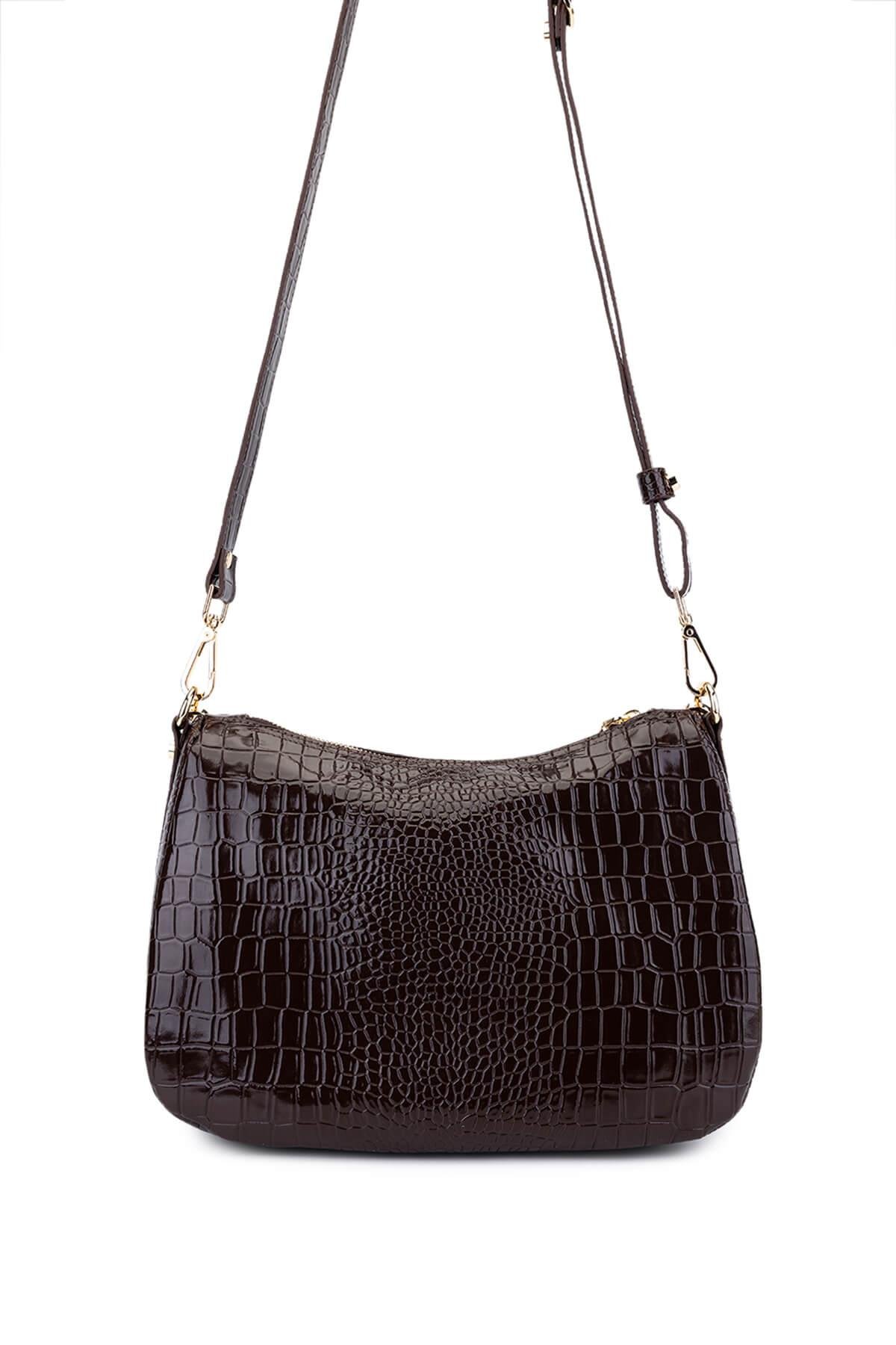 Tamer Tanca Kadın Suni Deri Kahverengi Omuz Çanta