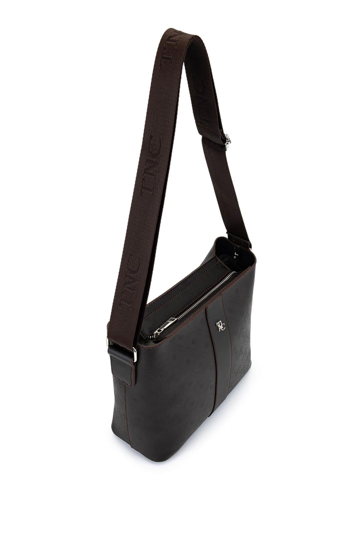 Tamer Tanca Kadın Suni Deri Kahverengi Postacı Çanta