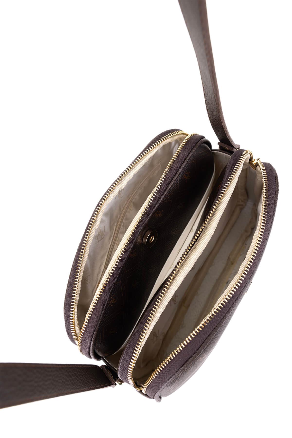 Tamer Tanca Kadın Suni Deri Kahverengi Desen Postacı Çanta