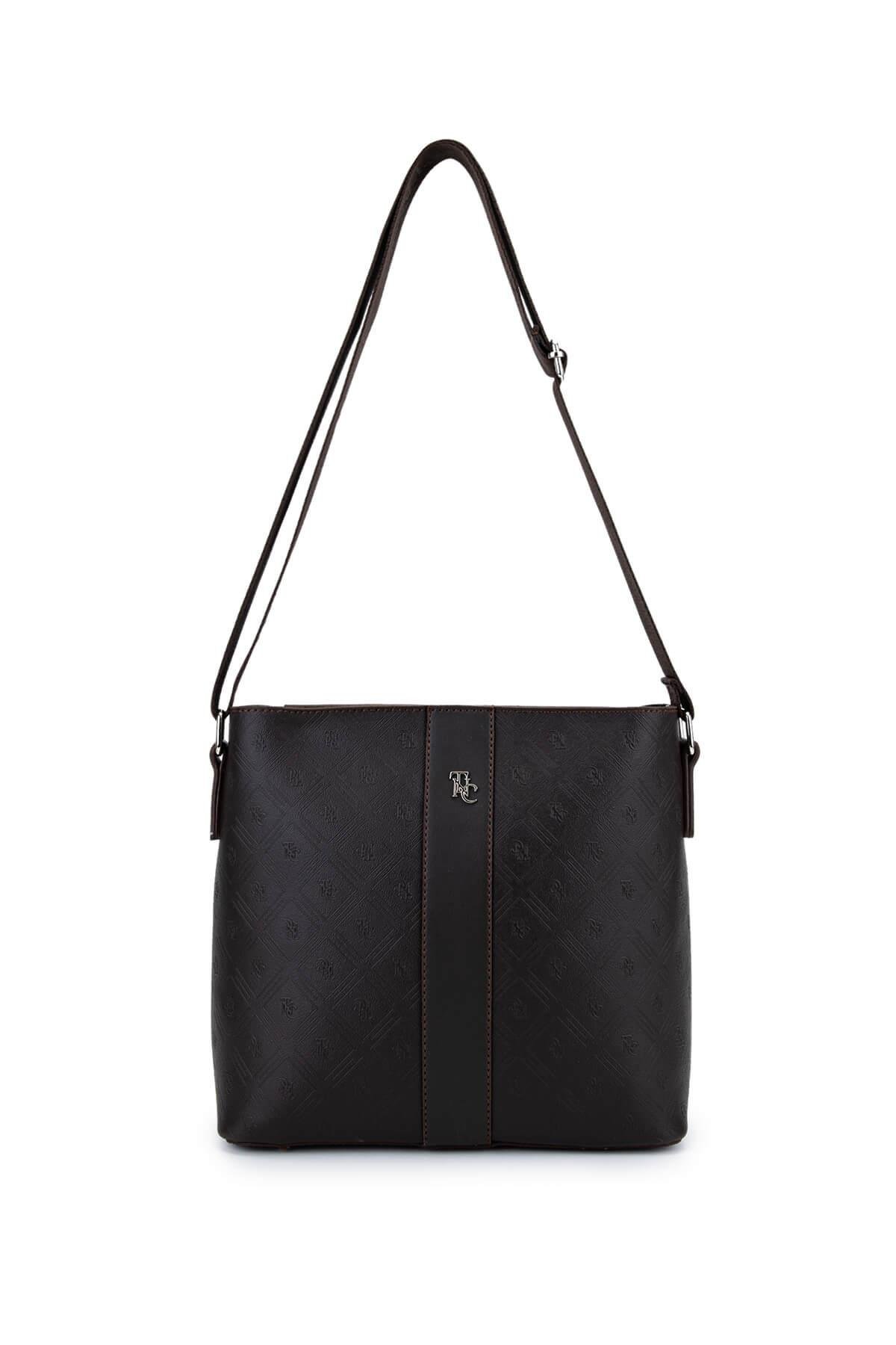 Tamer Tanca Kadın Suni Deri Kahverengi Postacı Çanta