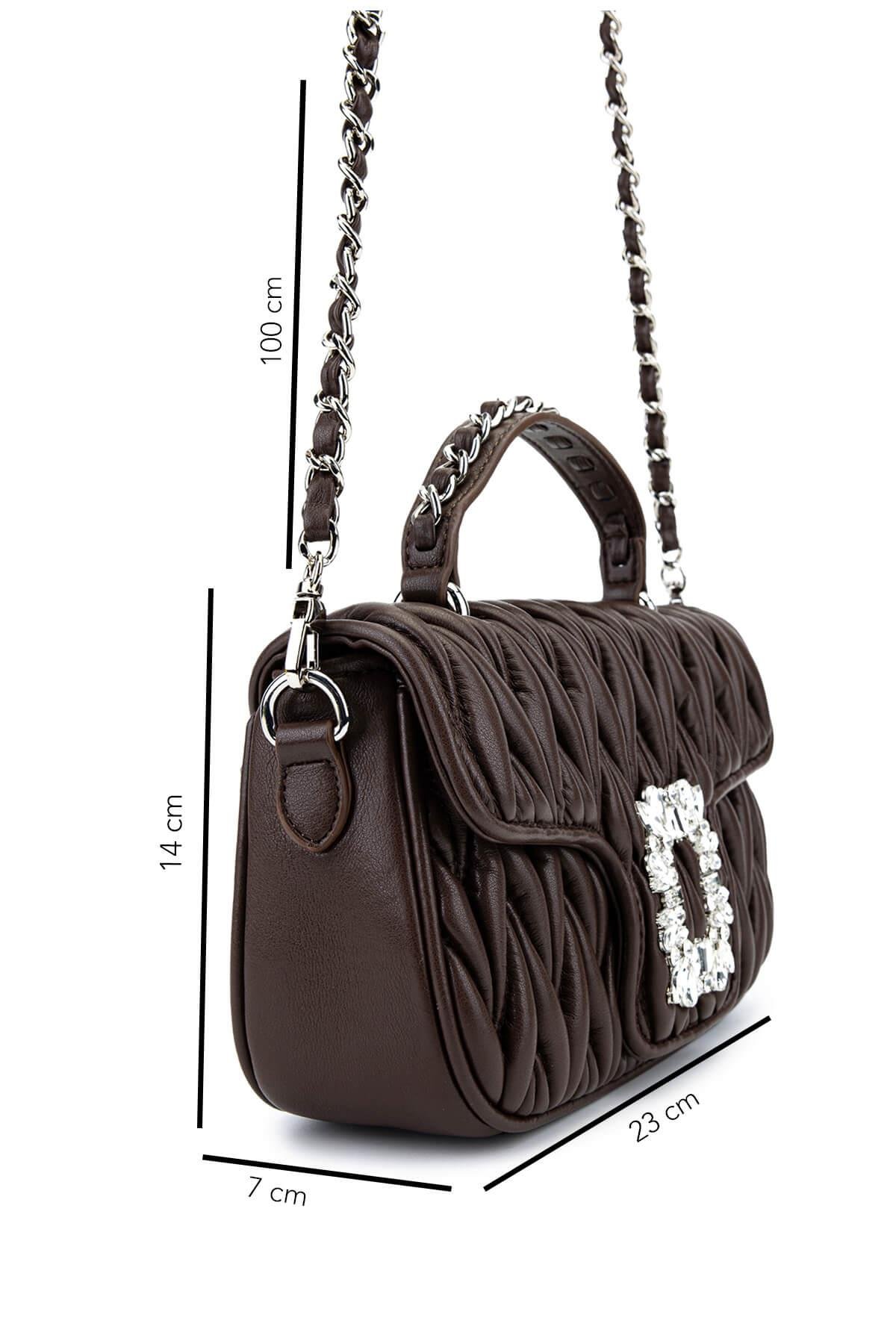 Tamer Tanca Kadın Suni Deri Kahverengi Omuz Çanta