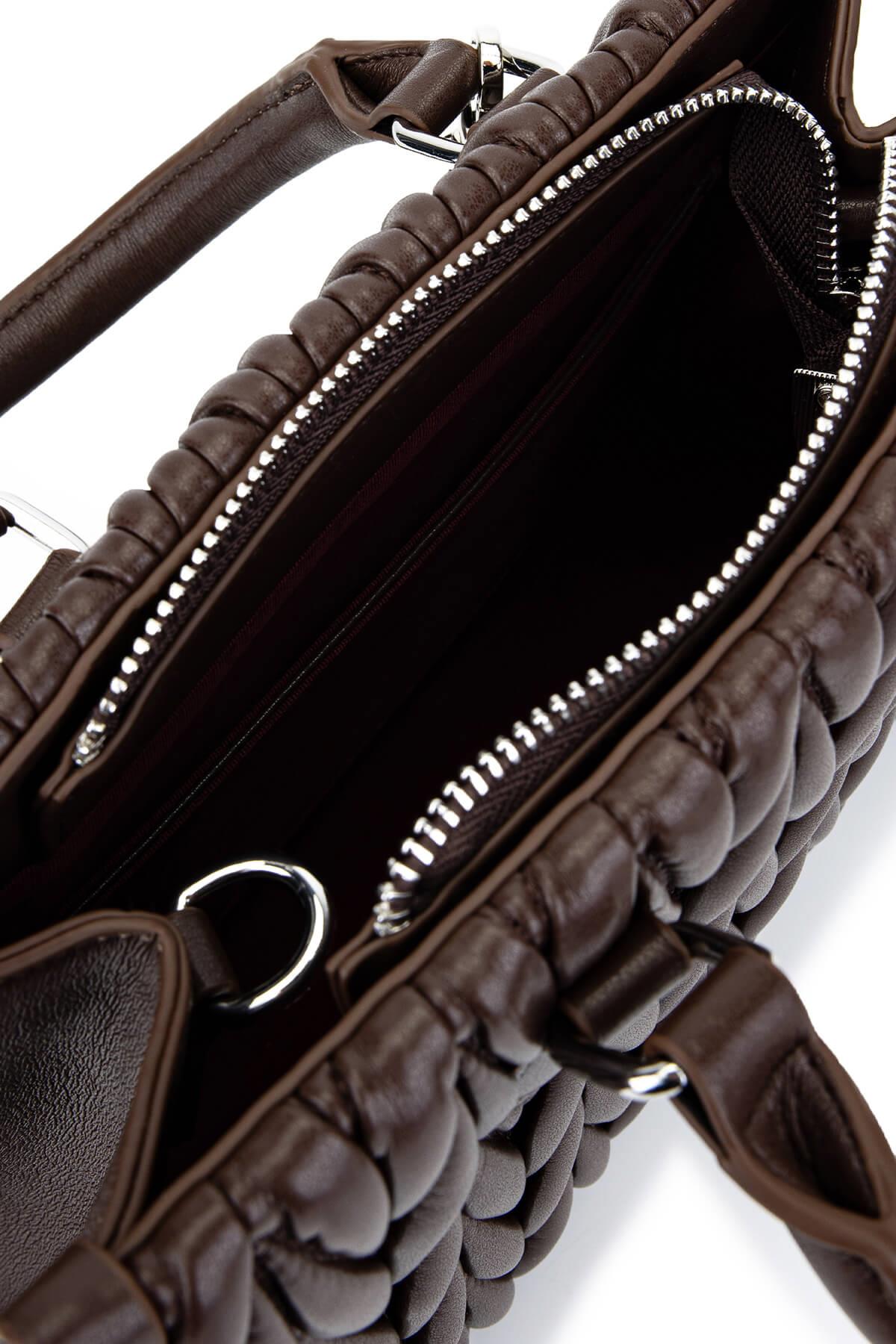 Tamer Tanca Kadın Suni Deri Kahverengi Omuz Çanta